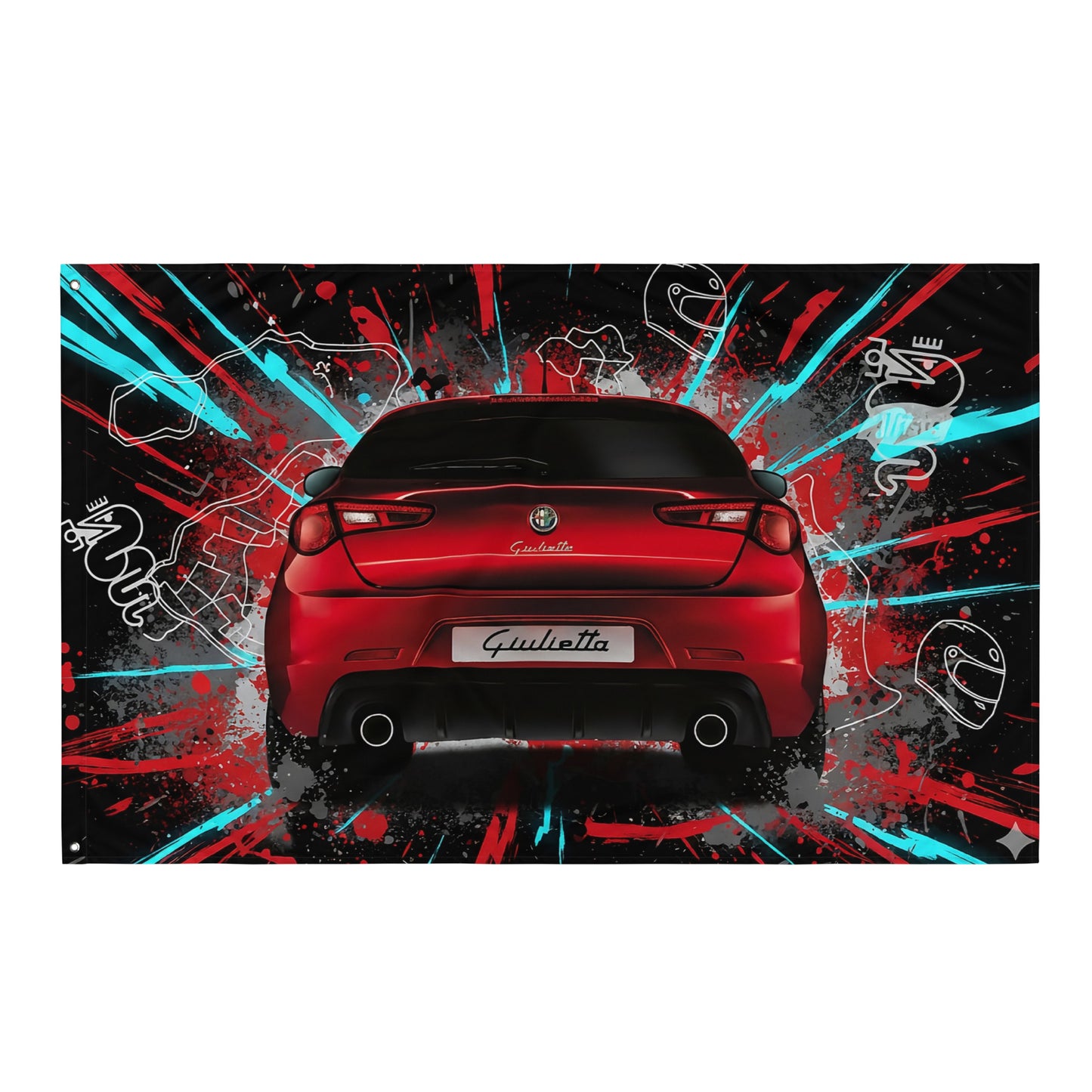 Bandiera Alfa Romeo Giulietta | Stampa Allover Personalizzata 06