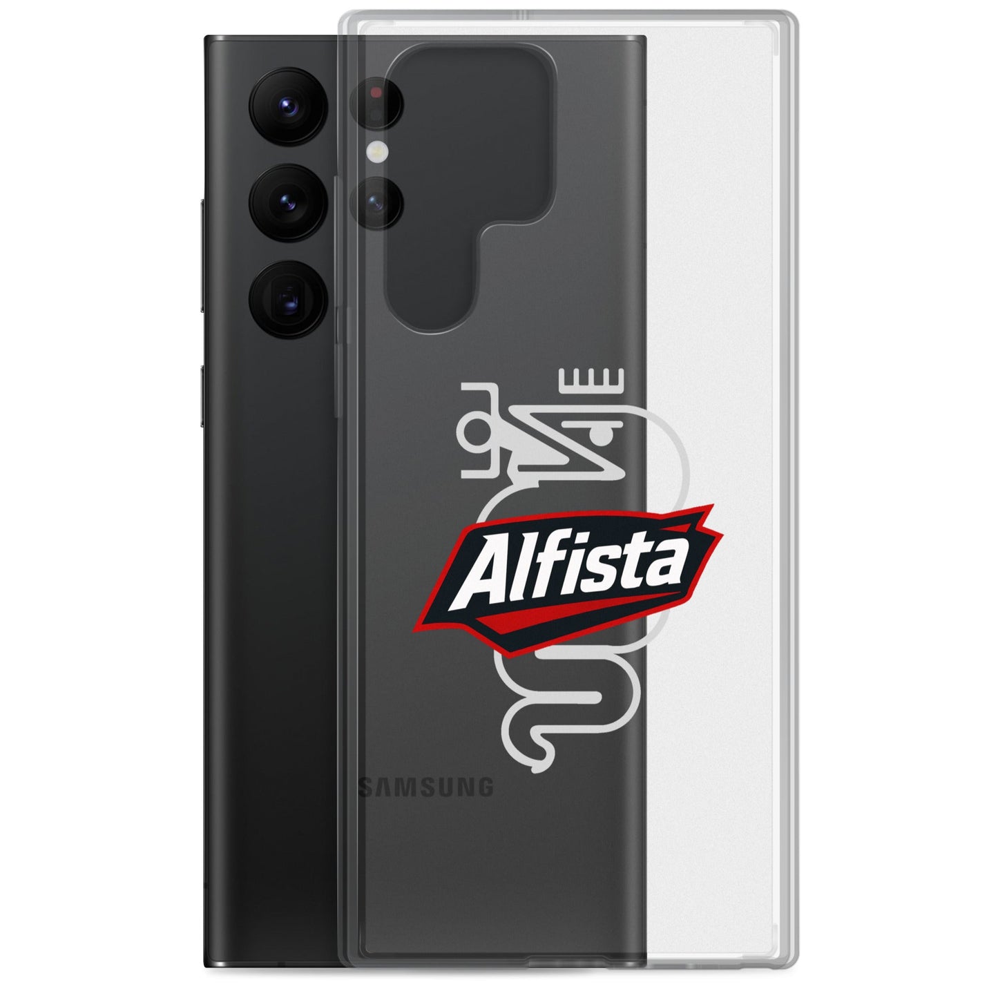 Cover Samsung Galaxy S22 S23 S24 S25 Trasparente per Alfisti – Protezione Elegante e Personalizzata