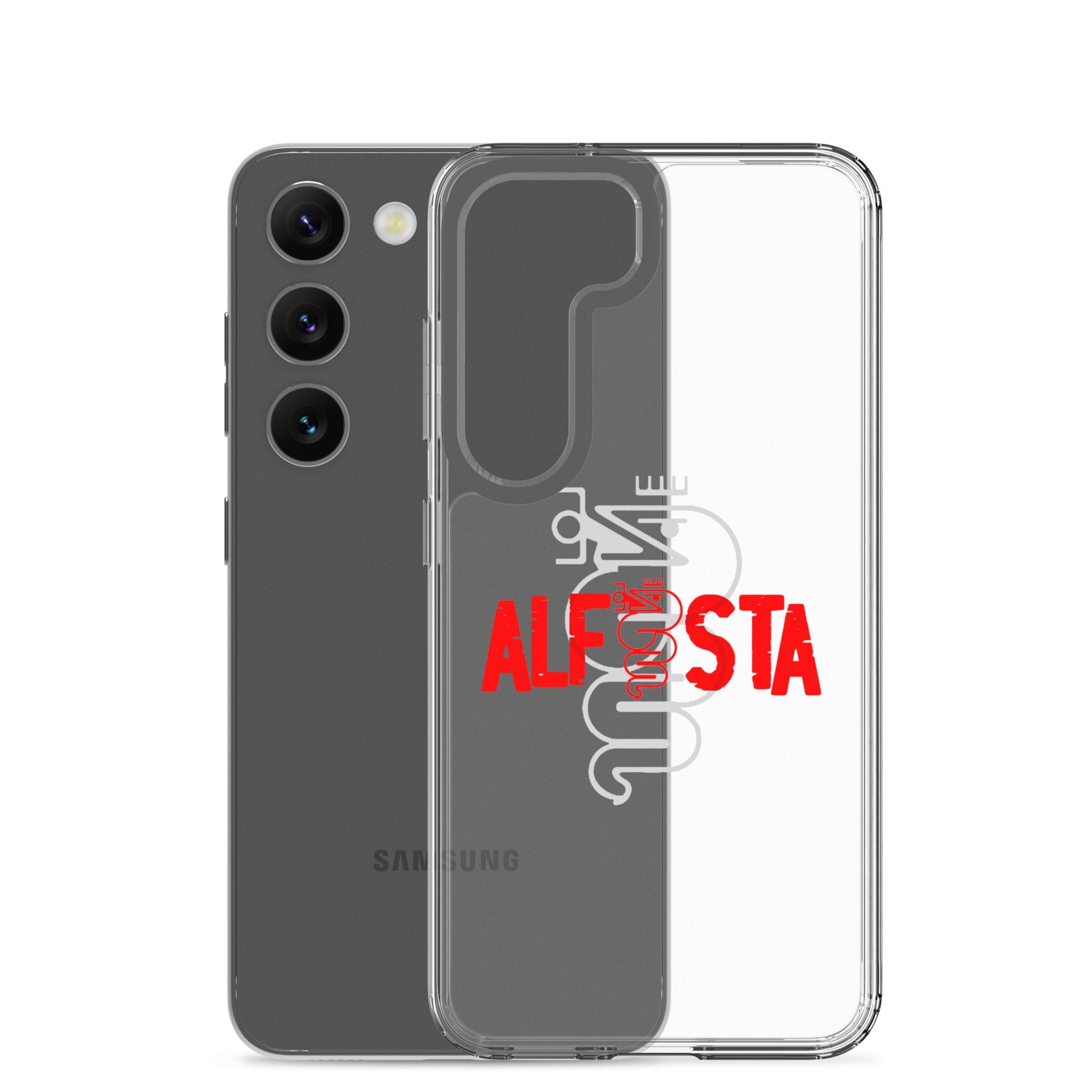 Cover Samsung Galaxy S22 S23 S24 S25 Trasparente per Alfisti – Stile Alfa Romeo