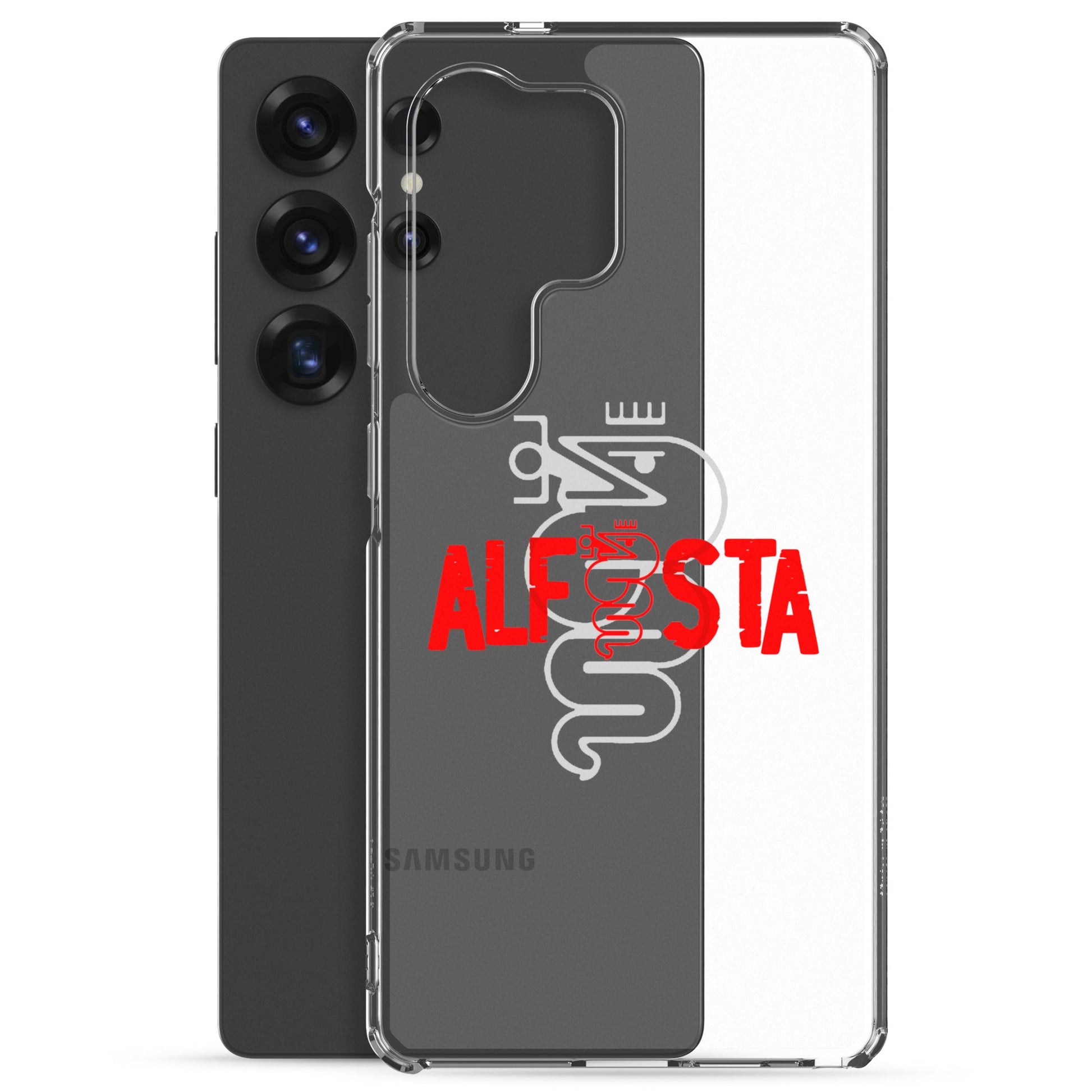 Cover Samsung Galaxy S22 S23 S24 S25 Trasparente per Alfisti – Stile Alfa Romeo