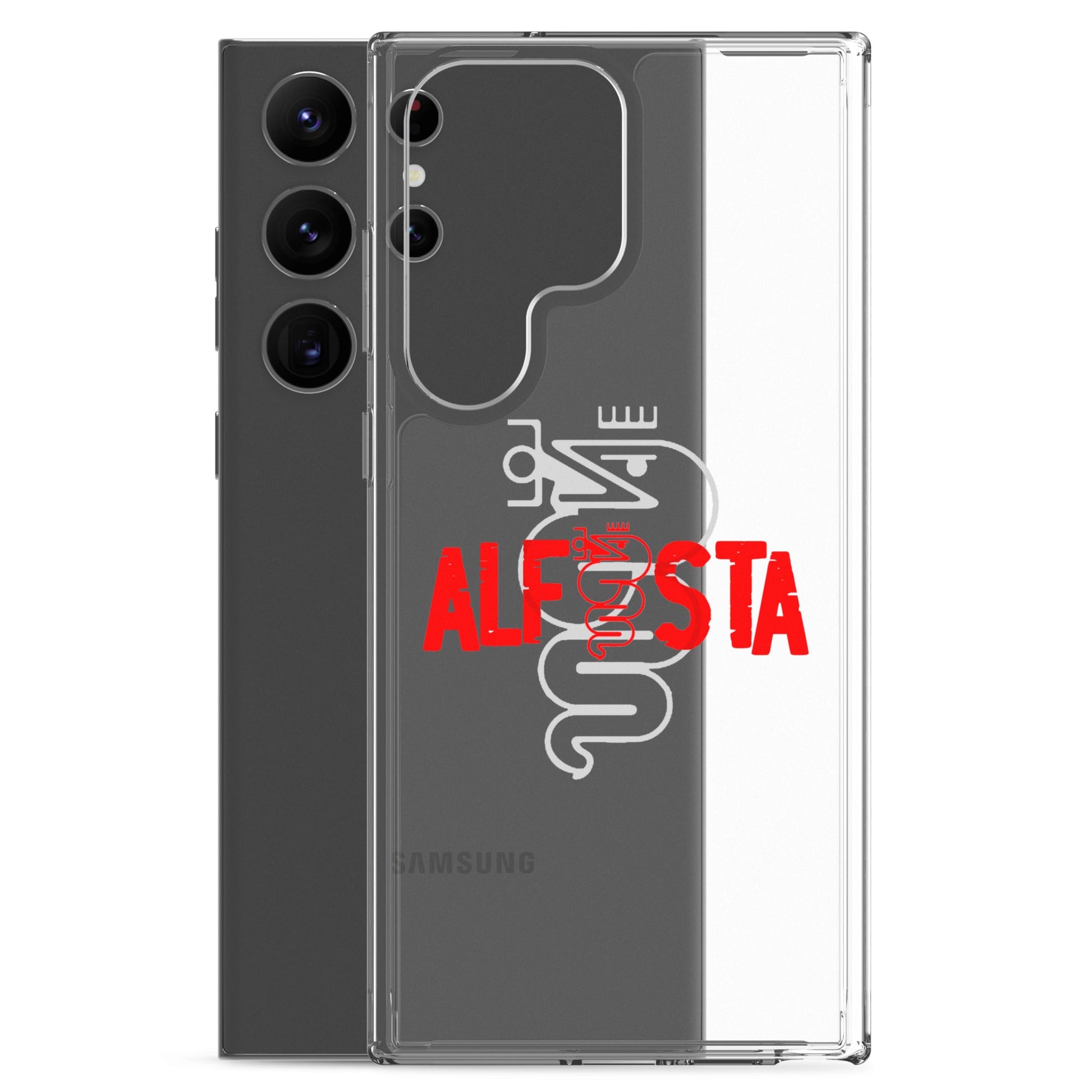 Cover Samsung Galaxy S22 S23 S24 S25 Trasparente per Alfisti – Stile Alfa Romeo