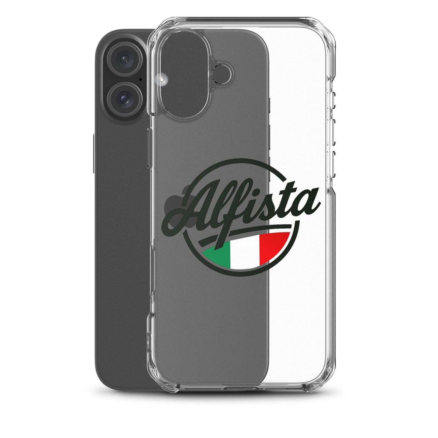 Cover trasparente per iPhone con design Alfisti – Custodia elegante per iPhone 13 14 15 16
