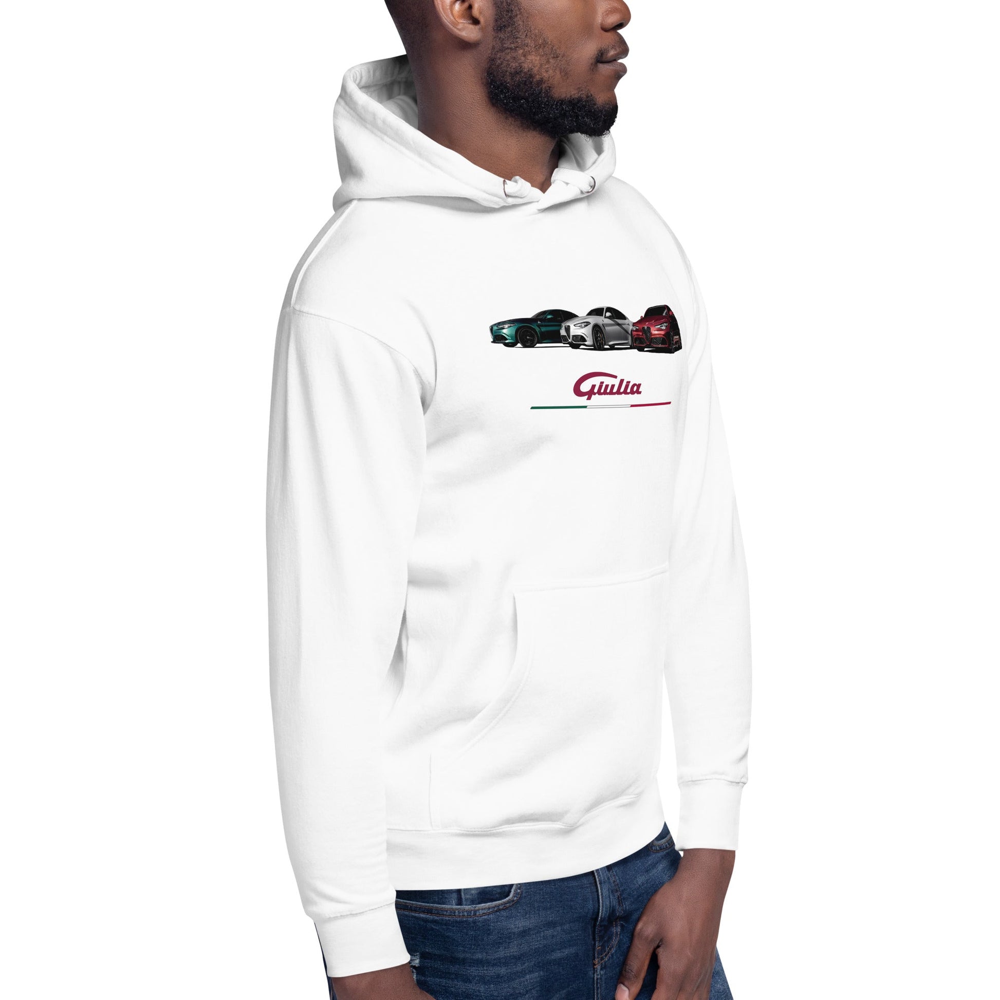 Felpa con cappuccio Alfa Romeo Giulia quadrifoglio tricolore