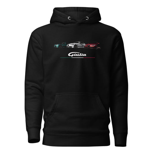 Felpa con cappuccio Alfa Romeo Giulia tricolore