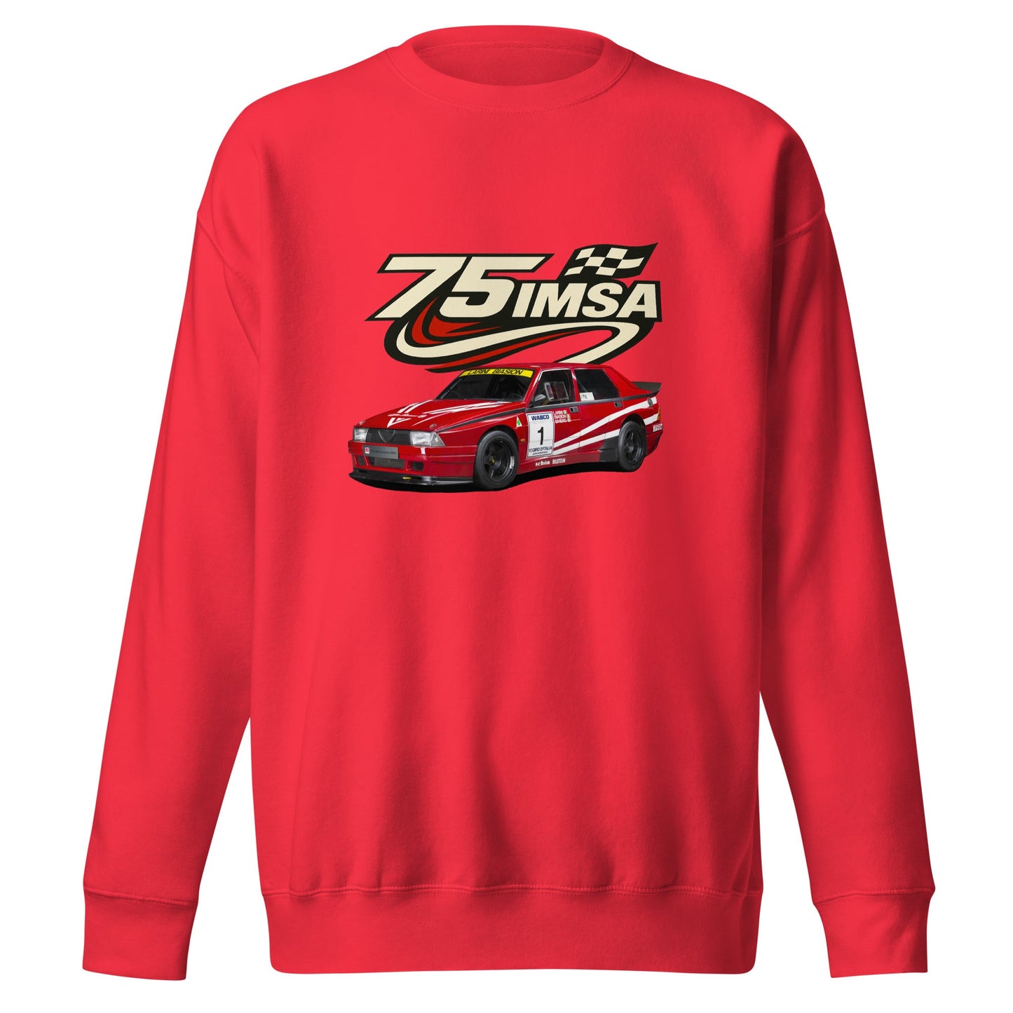 Felpa Girocollo Ispirata all’Alfa Romeo 75 IMSA Abbigliamento Stile Motorsport