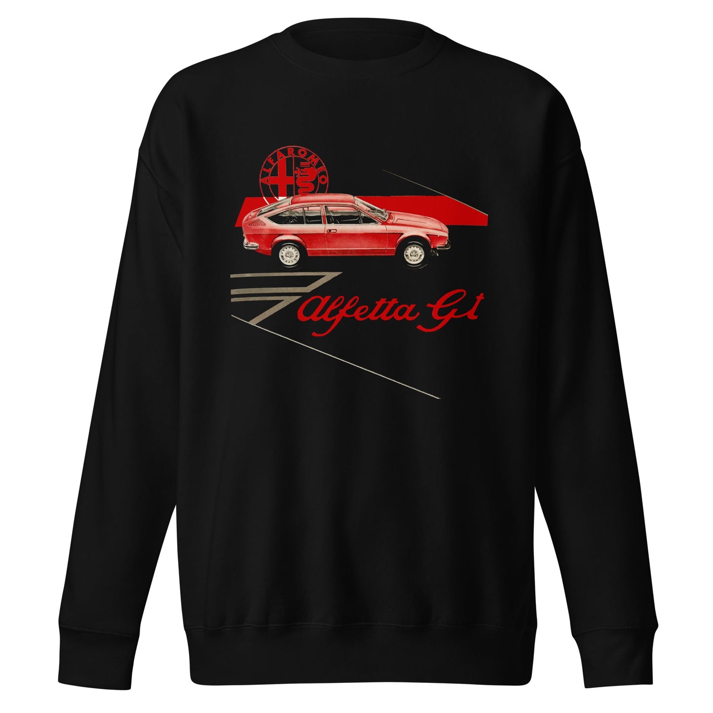 Felpa Girocollo Stile Vintage Alfa Romeo Alfetta GTV Abbigliamento Automobilistico