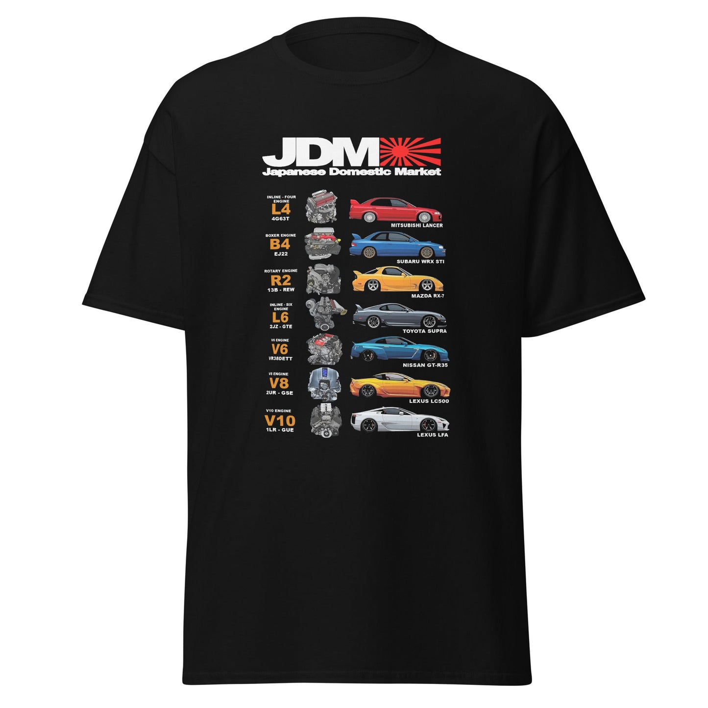 Maglietta JDM: T-shirt per Veri Fan delle Auto Giapponesi