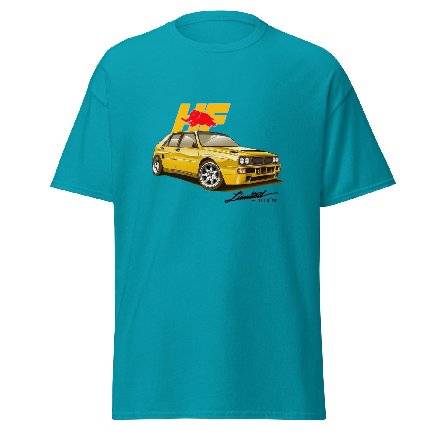 Maglietta T-shirt dedicata ai fan della Lancia Delta HF Integrale Evoluzione – Stile sportivo