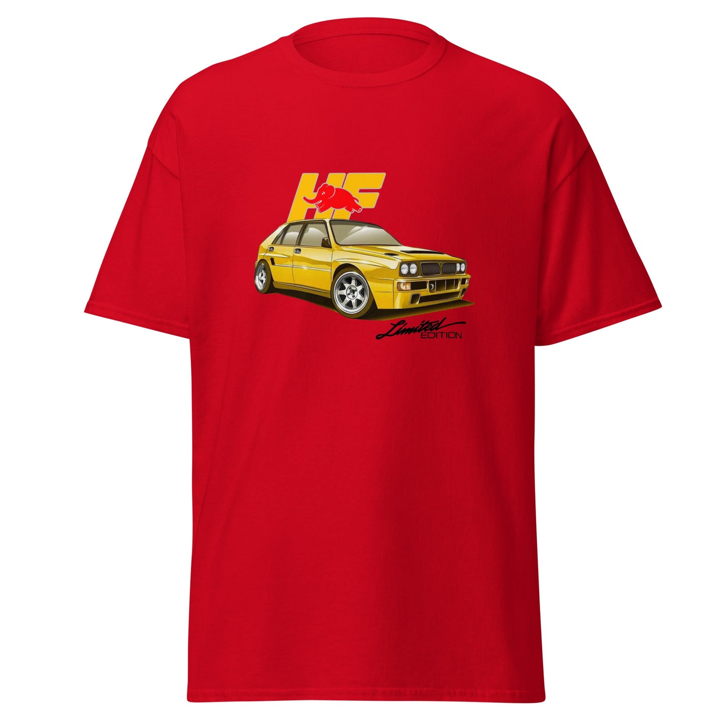 Maglietta T-shirt dedicata ai fan della Lancia Delta HF Integrale Evoluzione – Stile sportivo