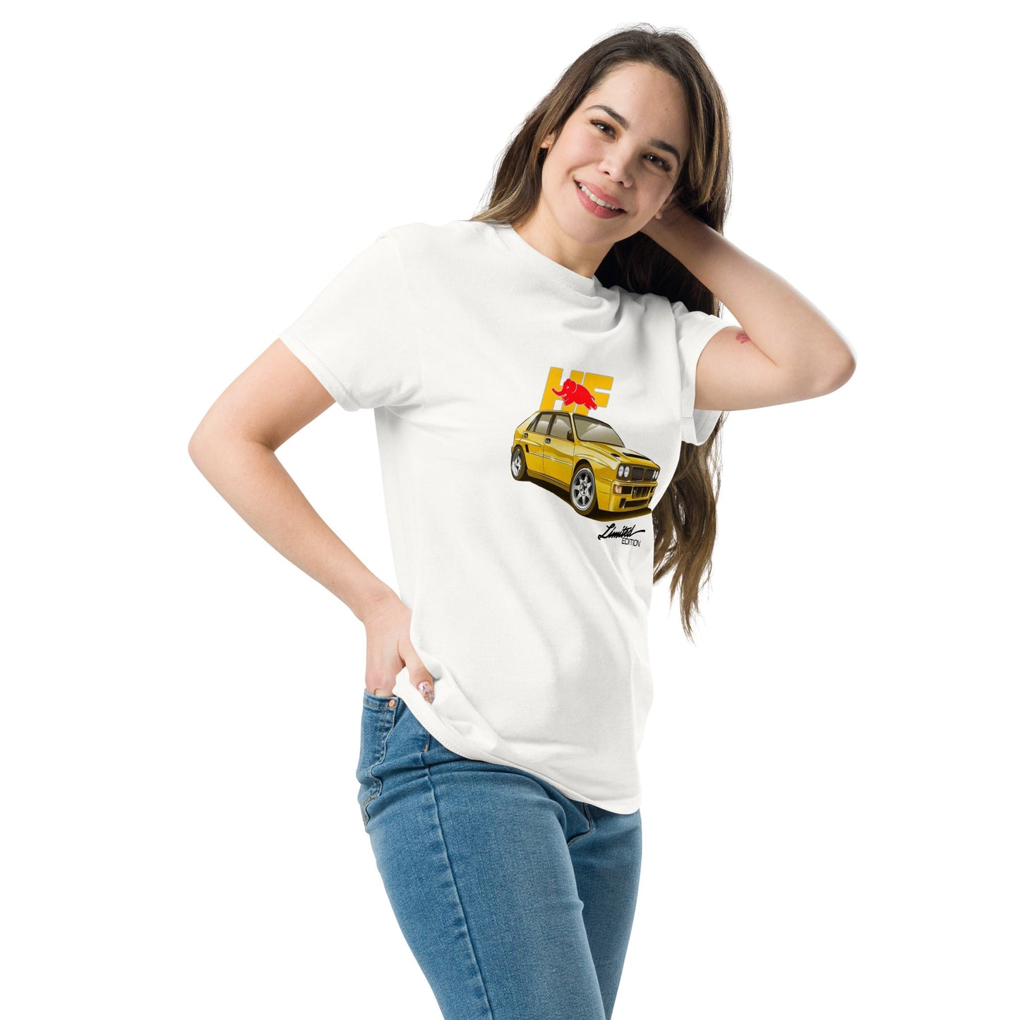 Maglietta T-shirt dedicata ai fan della Lancia Delta HF Integrale Evoluzione – Stile sportivo