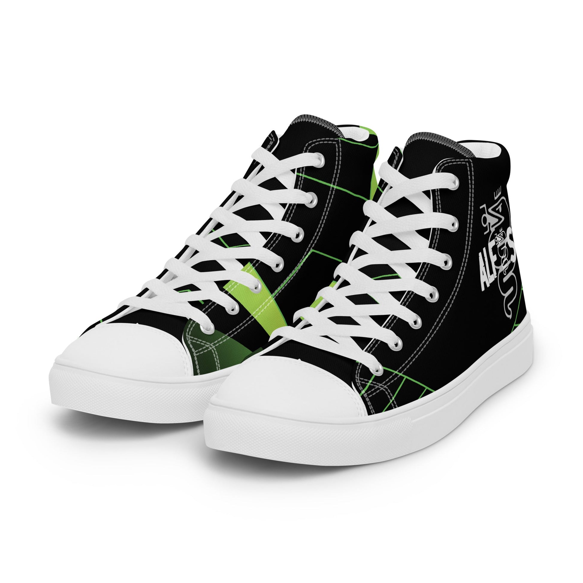 Scarpe Sneakers Alte in Tela Nero ’Alfista’ – Stile e Passione