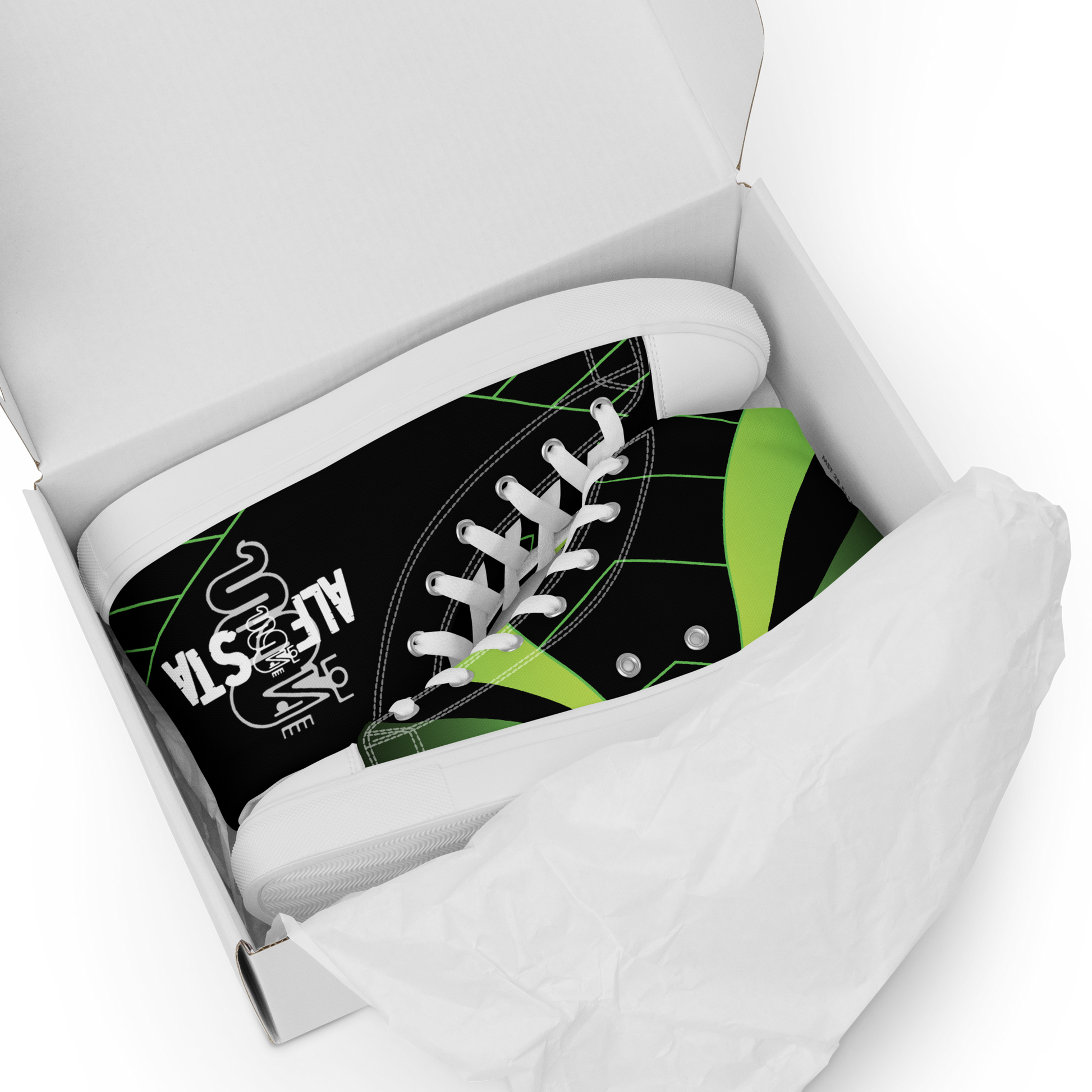 Scarpe Sneakers Alte in Tela Nero ’Alfista’ – Stile e Passione