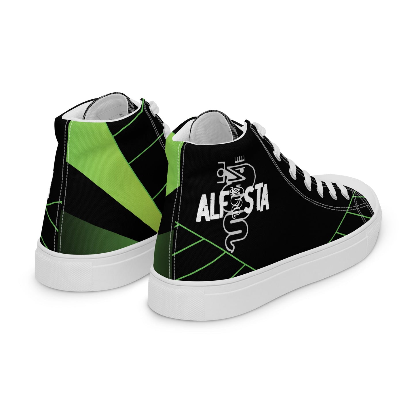 Scarpe Sneakers Alte in Tela Nero ’Alfista’ – Stile e Passione