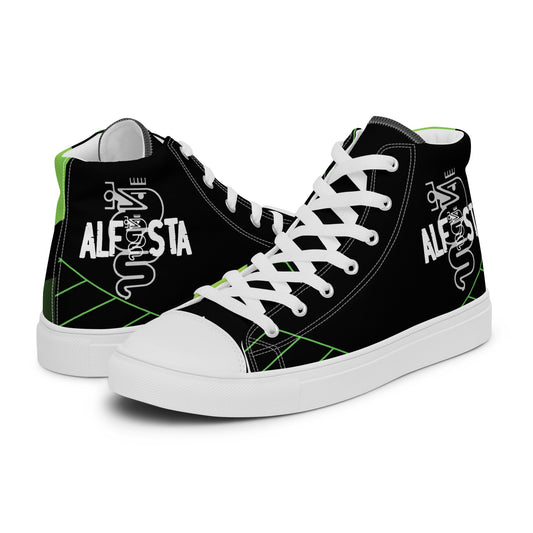 Scarpe Sneakers Alte in Tela Nero ’Alfista’ – Stile e Passione