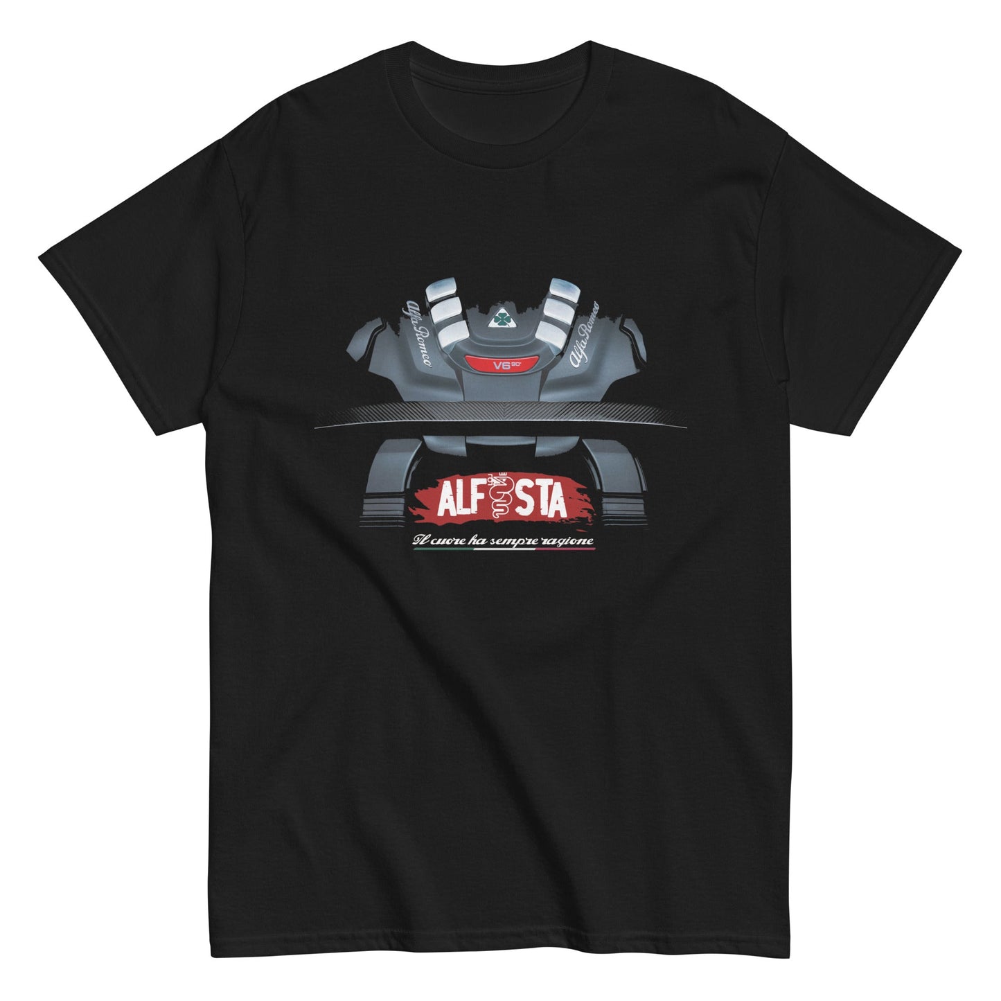 T-shirt Alfa Romeo Quadrifoglio Engine cuore Alfista