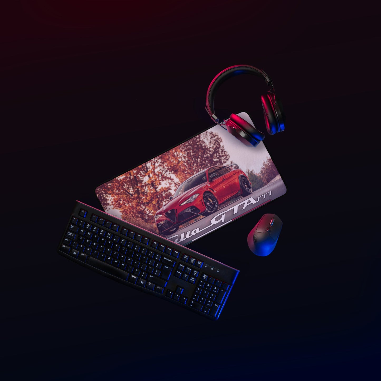Tappetino Mouse da Scrivania Alfa Romeo Giulia GTAM per Gaming e Lavoro