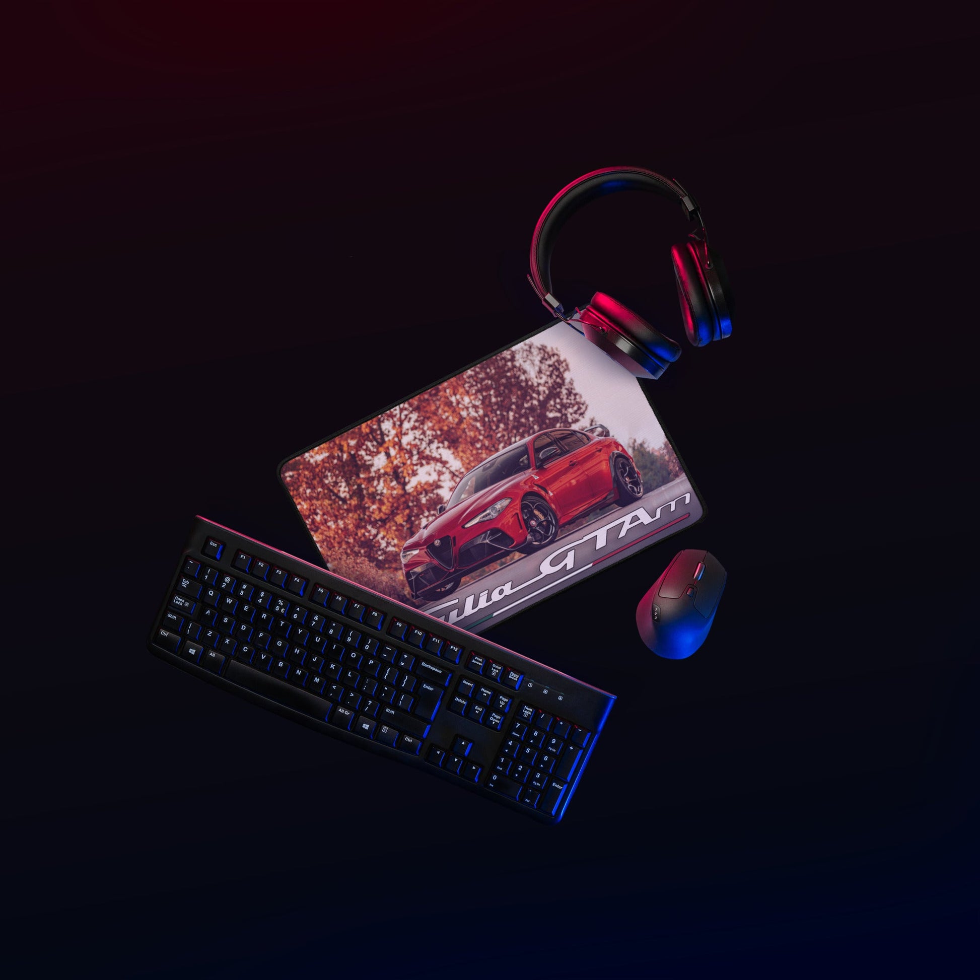 Tappetino Mouse da Scrivania Alfa Romeo Giulia GTAM per Gaming e Lavoro