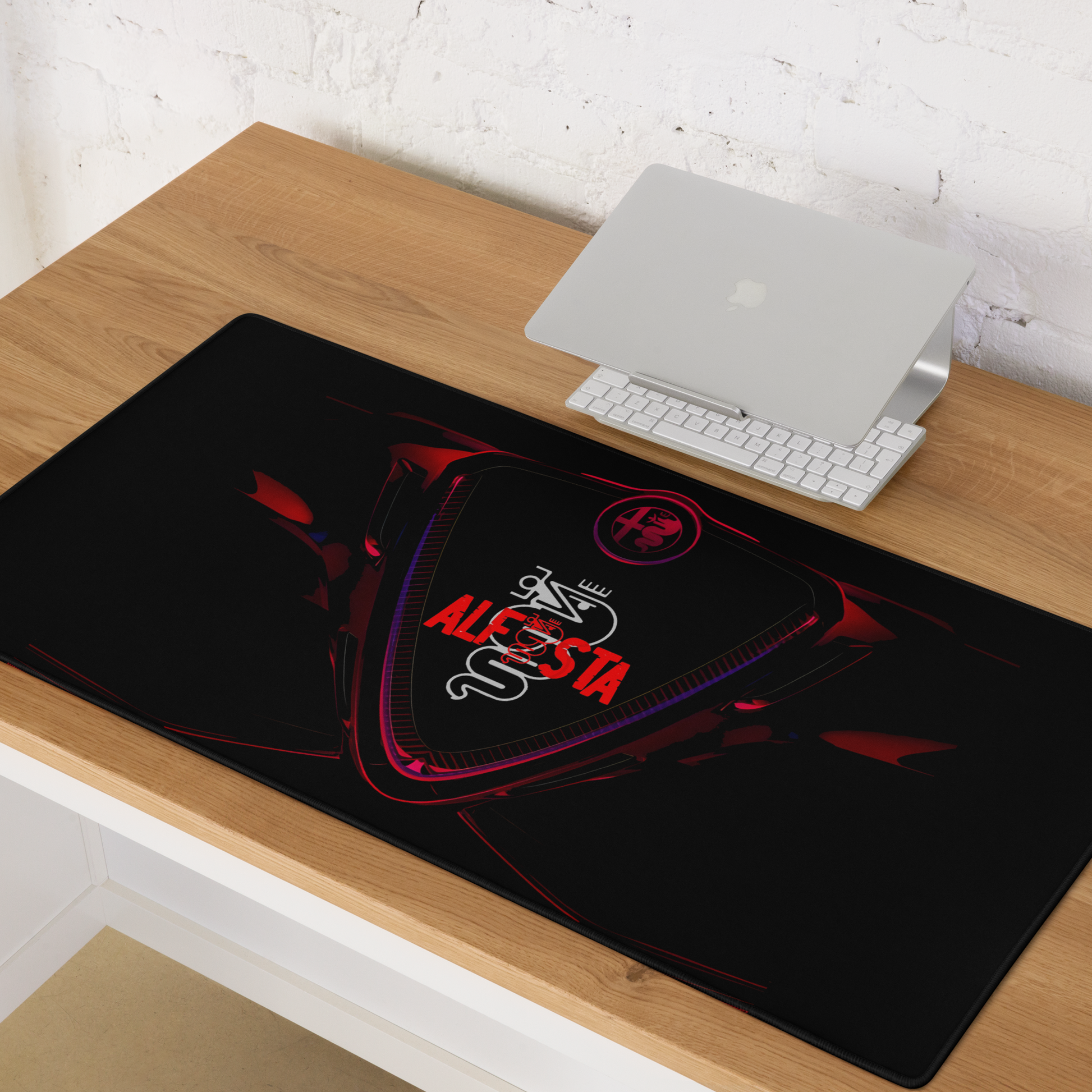 Tappetino Mouse Gaming da Scrivania con Tribolo Alfa Romeo - Per Alfista Appassionato
