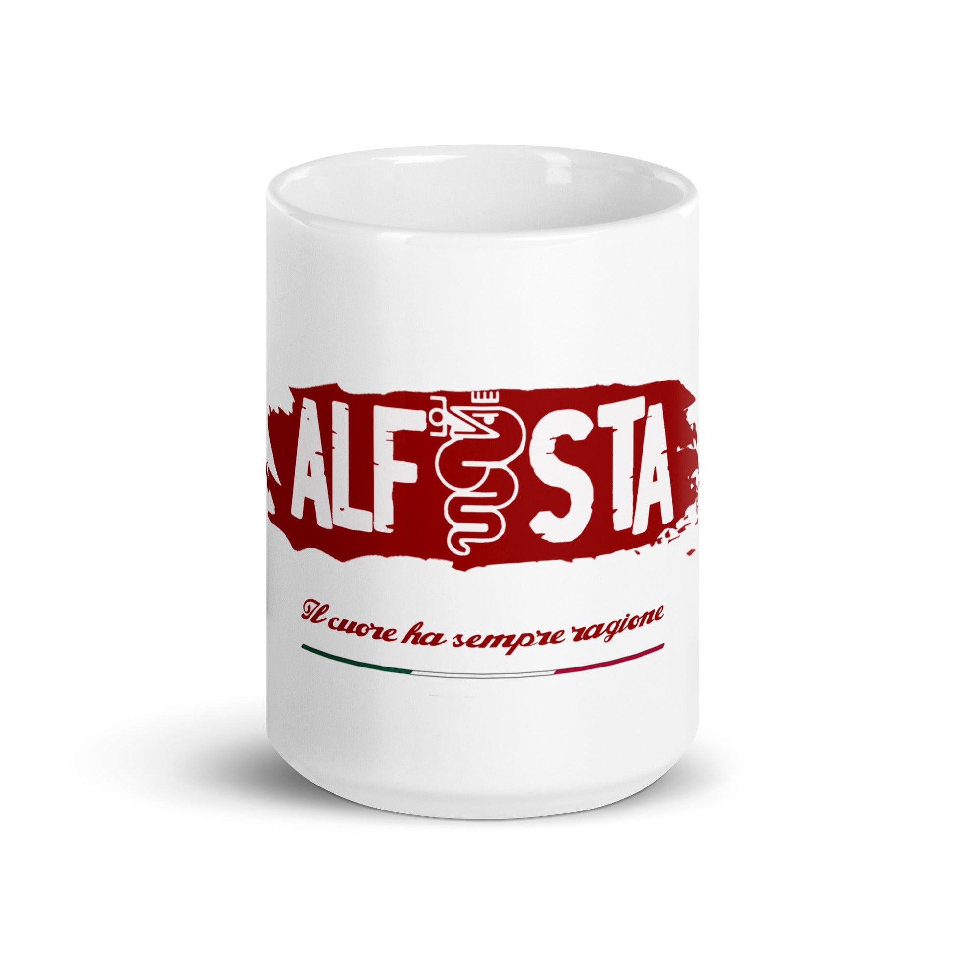 Tazza bianca lucida Alfista Alfa Romeo - Alfista Shop