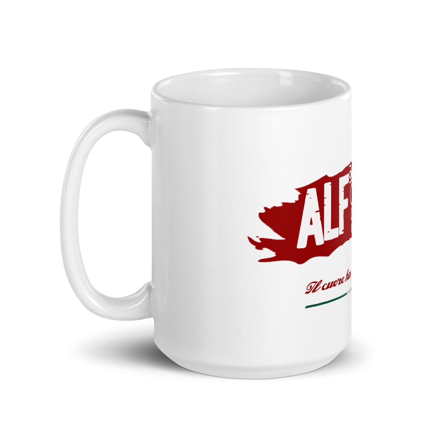Tazza bianca lucida Alfista Alfa Romeo - Alfista Shop
