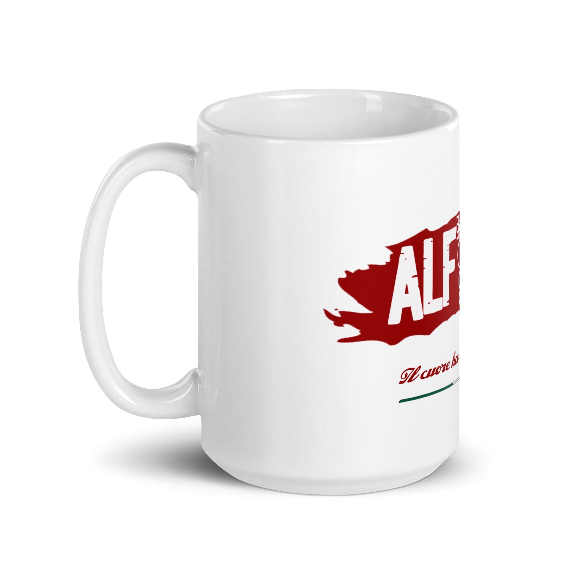 Tazza bianca lucida Alfista Alfa Romeo - Alfista Shop