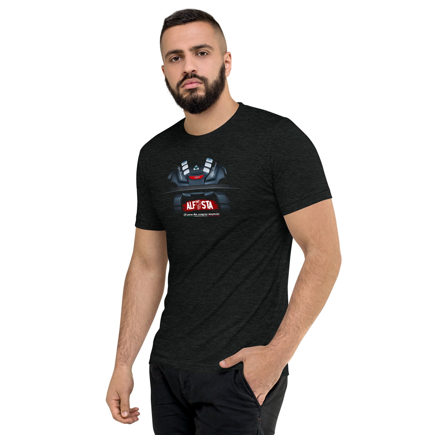 Tshirt Alfa Romeo Quadrifoglio Engine cuore Alfista - Alfista Shop