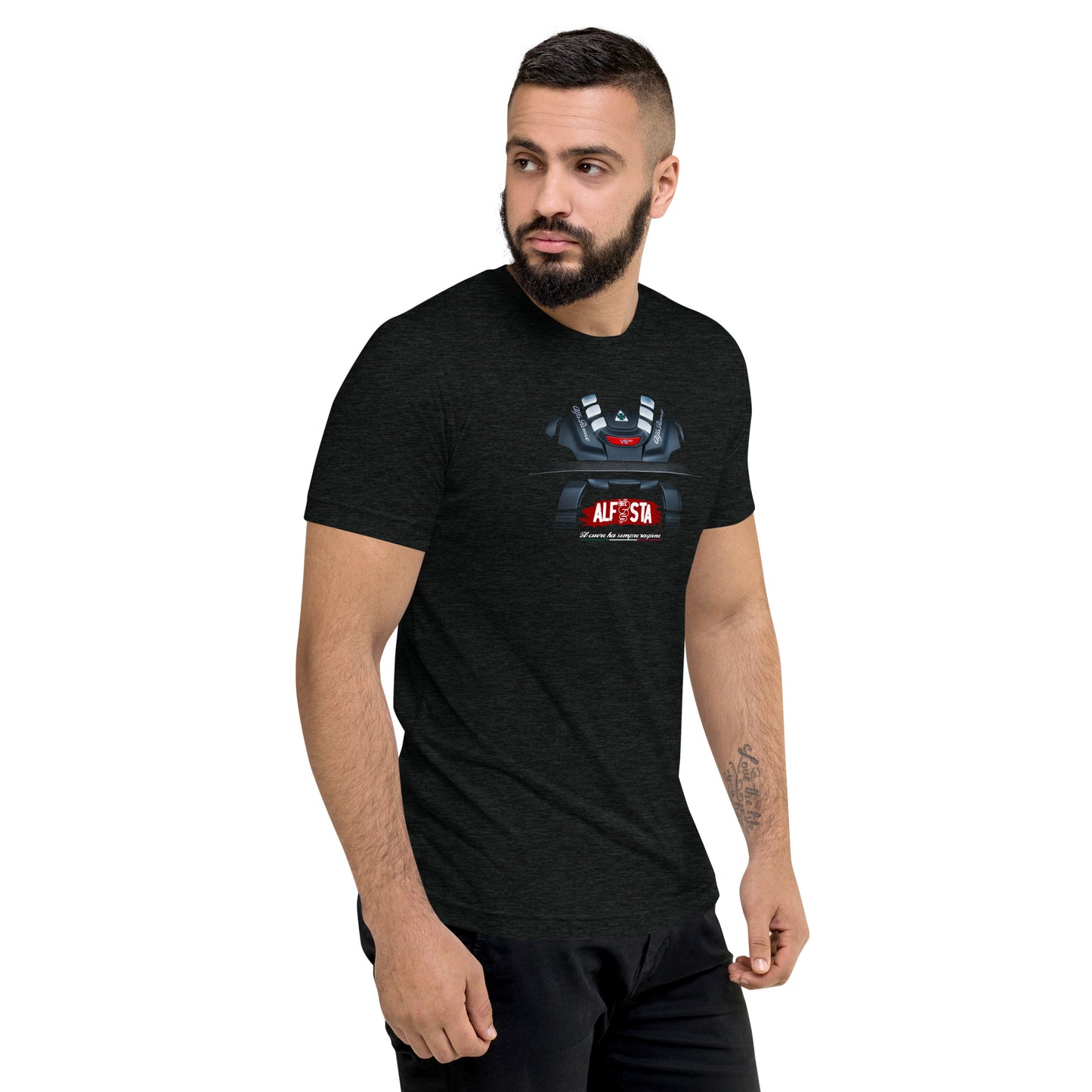 Tshirt Alfa Romeo Quadrifoglio Engine cuore Alfista - Alfista Shop