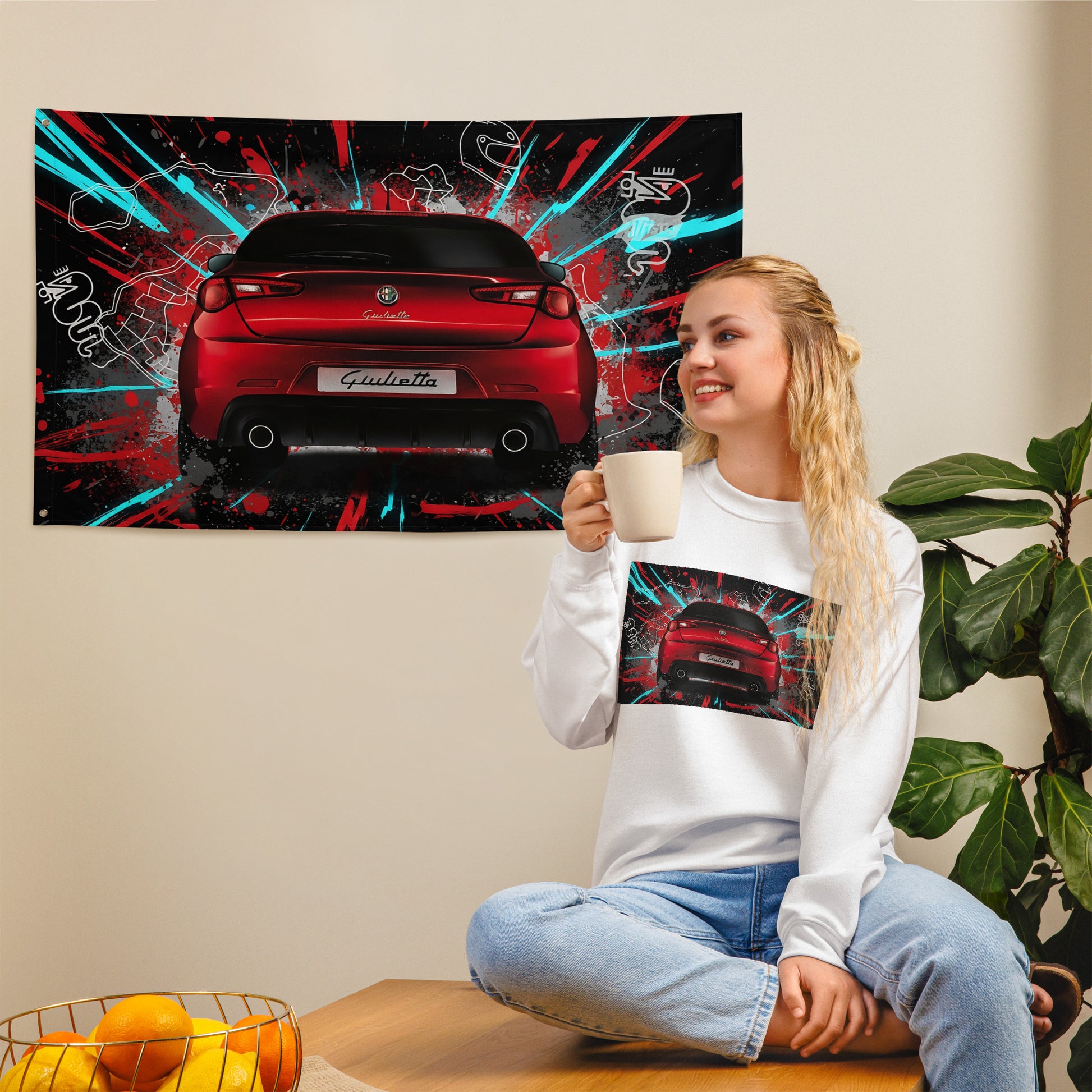 Bandiera Alfa Romeo Giulietta | Stampa Allover Personalizzata 02