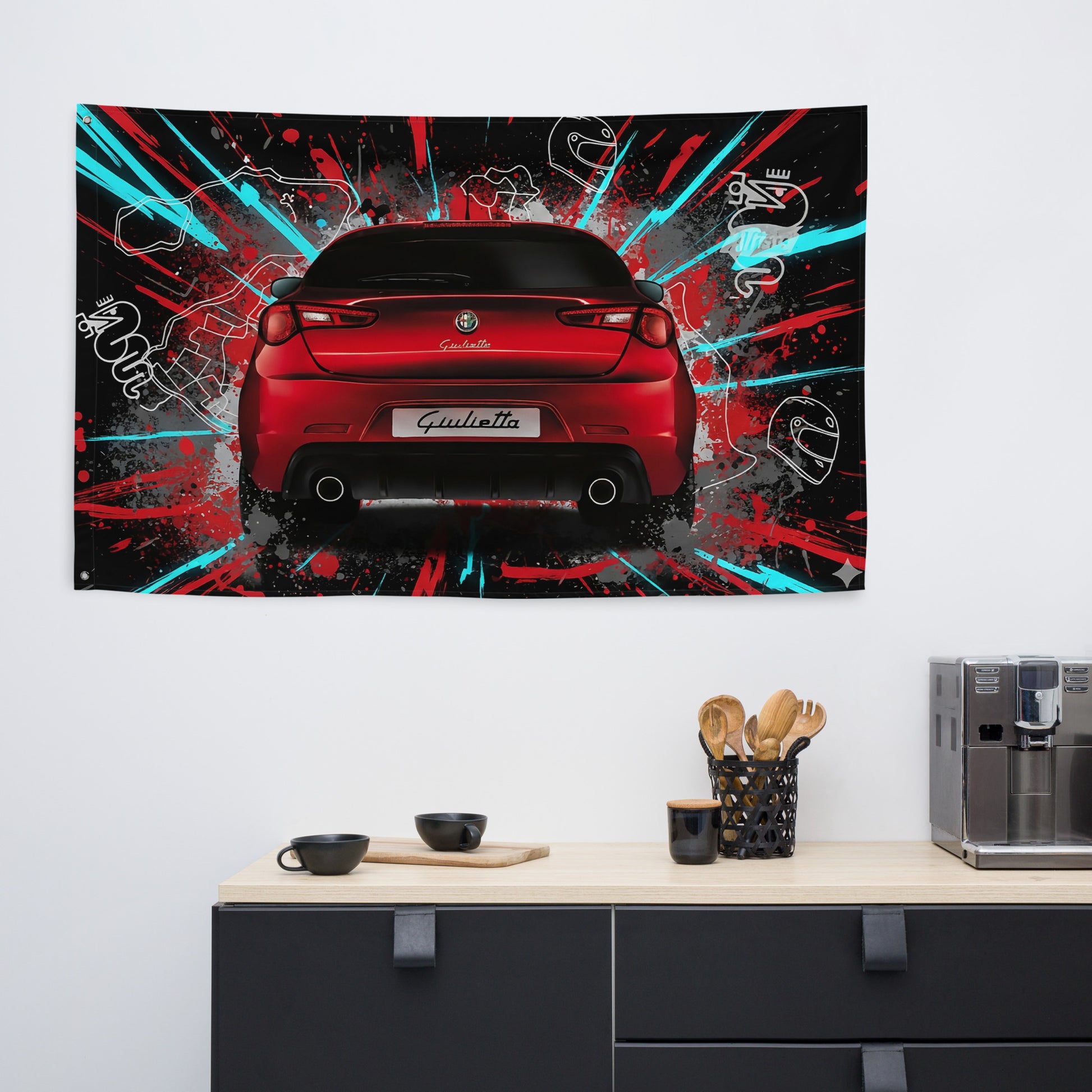 Bandiera Alfa Romeo Giulietta | Stampa Allover Personalizzata 05