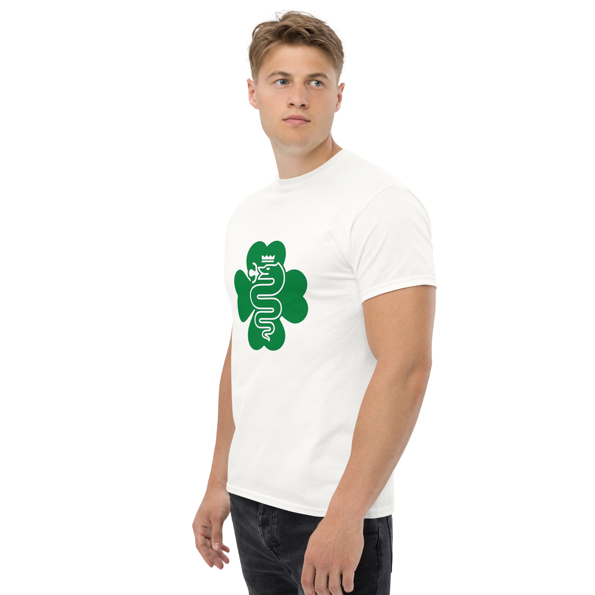 T-Shirt Quadrifoglio e Biscione per Veri Alfisti bianca