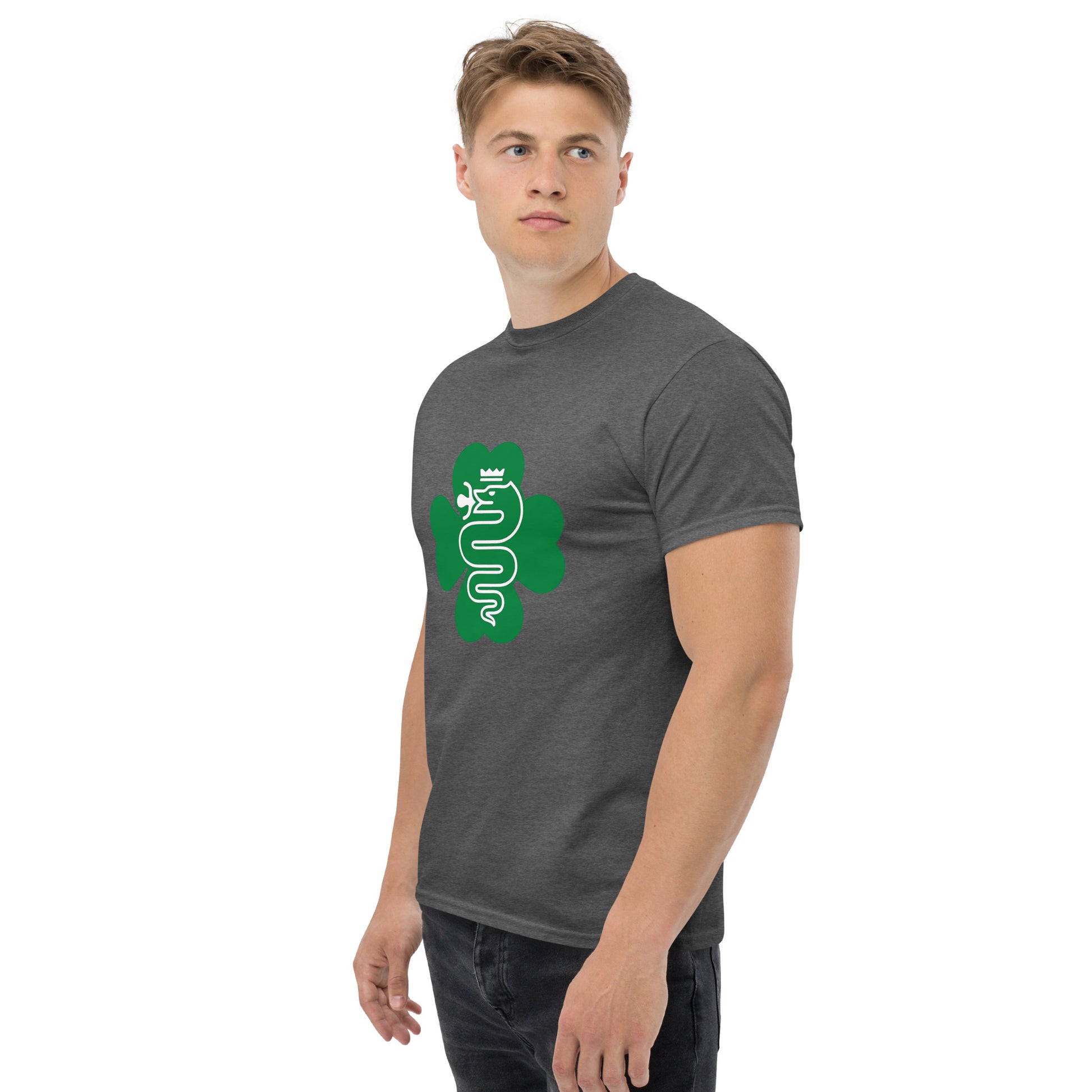 T-Shirt Quadrifoglio e Biscione per Veri Alfisti grigia