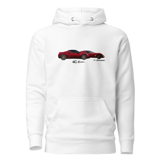 Felpa con cappuccio Alfa Romeo 4c spider tributo Alfa 33 stradale - Alfista Shop