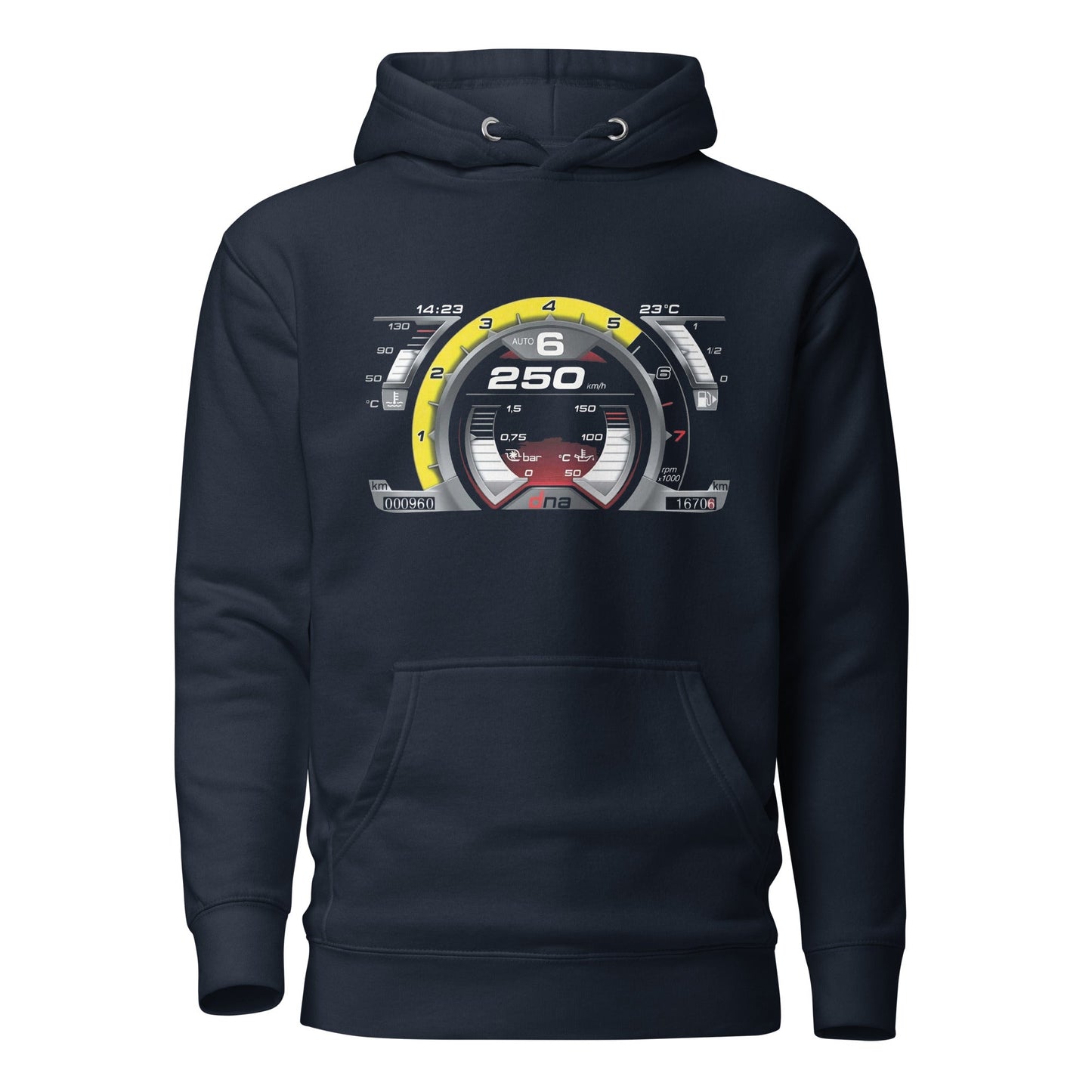 Felpa con cappuccio dedicata ai fan dell’Alfa Romeo 4C con stampa del cruscotto – Stile unico e passionale