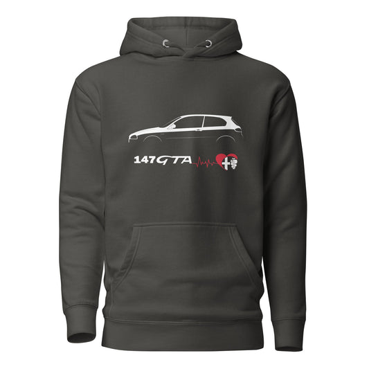 Felpa con Cappuccio per Appassionati Alfa Romeo 147 GTA | Maglia Sportiva