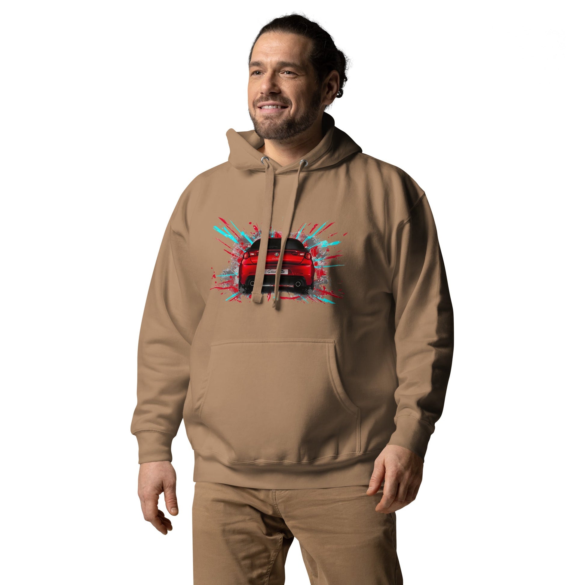 Felpa con Cappuccio per Appassionati Alfa Romeo Giulietta Quadrifoglio Verde | Stile Iconico