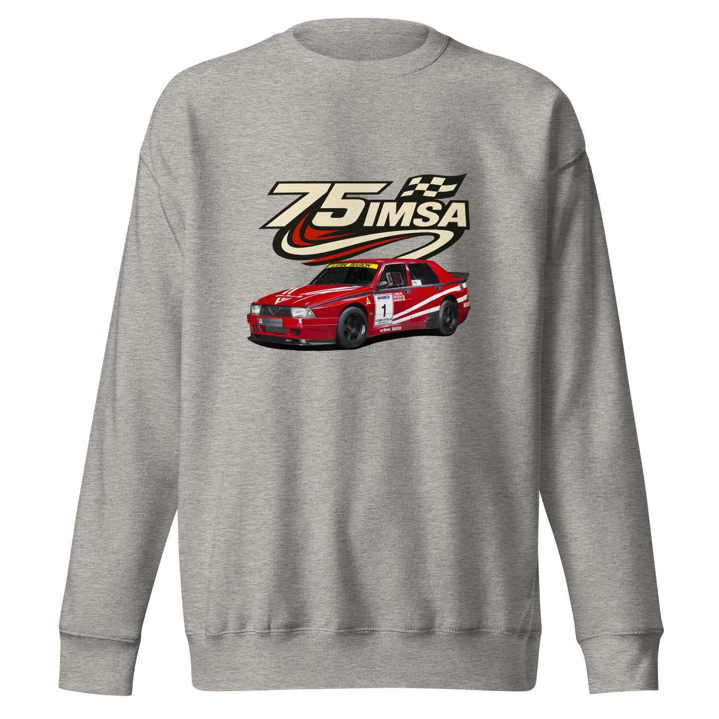 Felpa Girocollo Ispirata all’Alfa Romeo 75 IMSA Abbigliamento Stile Motorsport