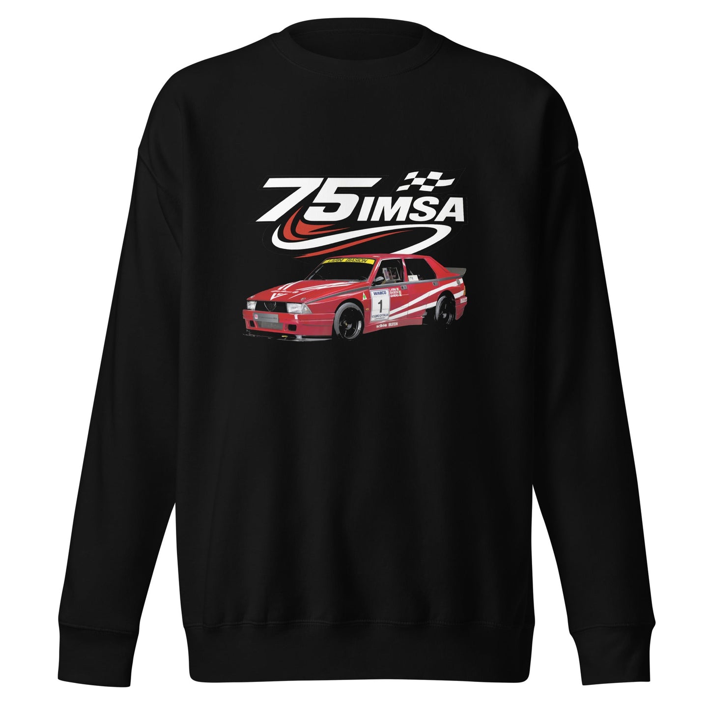 Felpa Girocollo Ispirata all’Alfa Romeo 75 IMSA Abbigliamento Stile Motorsport