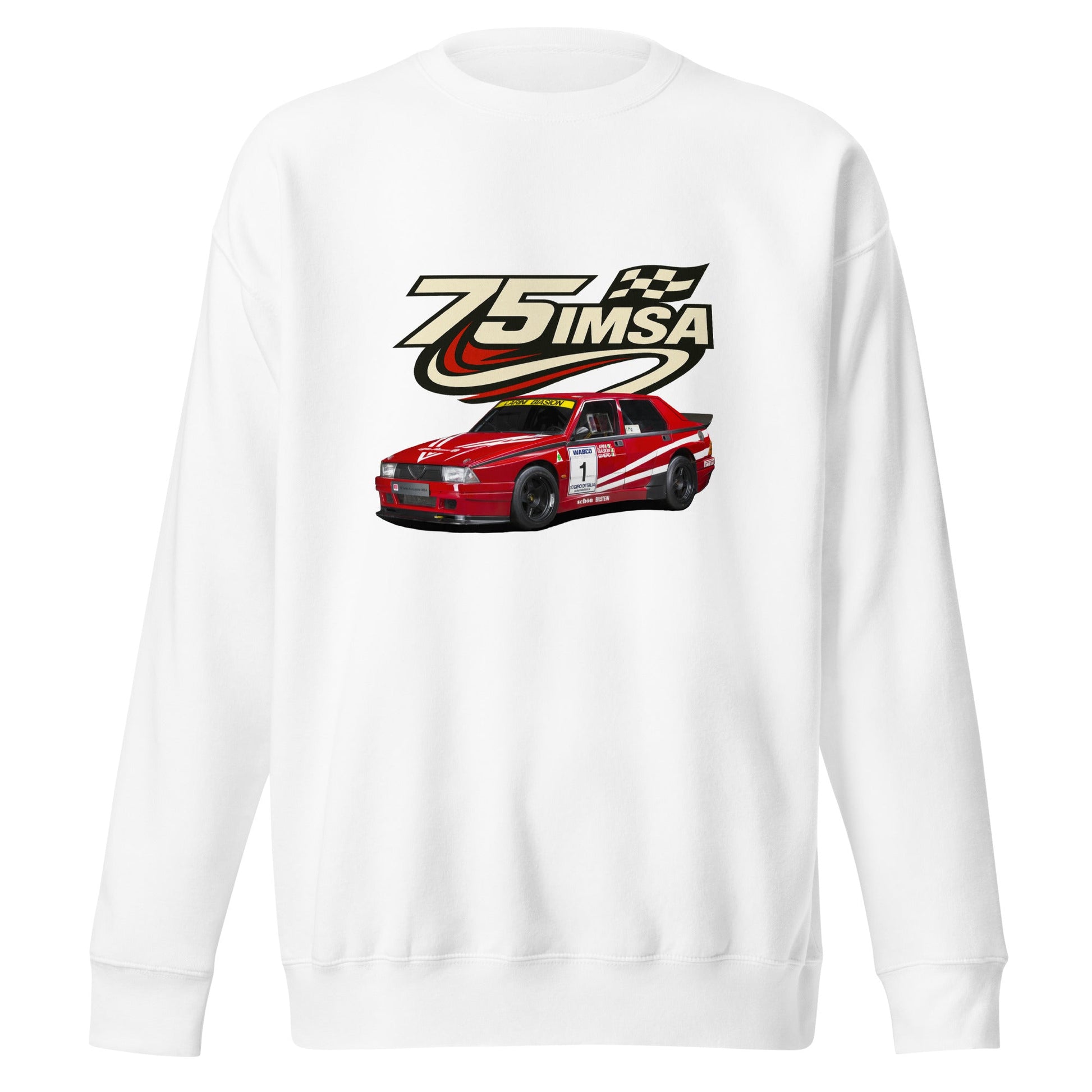 Felpa Girocollo Ispirata all’Alfa Romeo 75 IMSA Abbigliamento Stile Motorsport