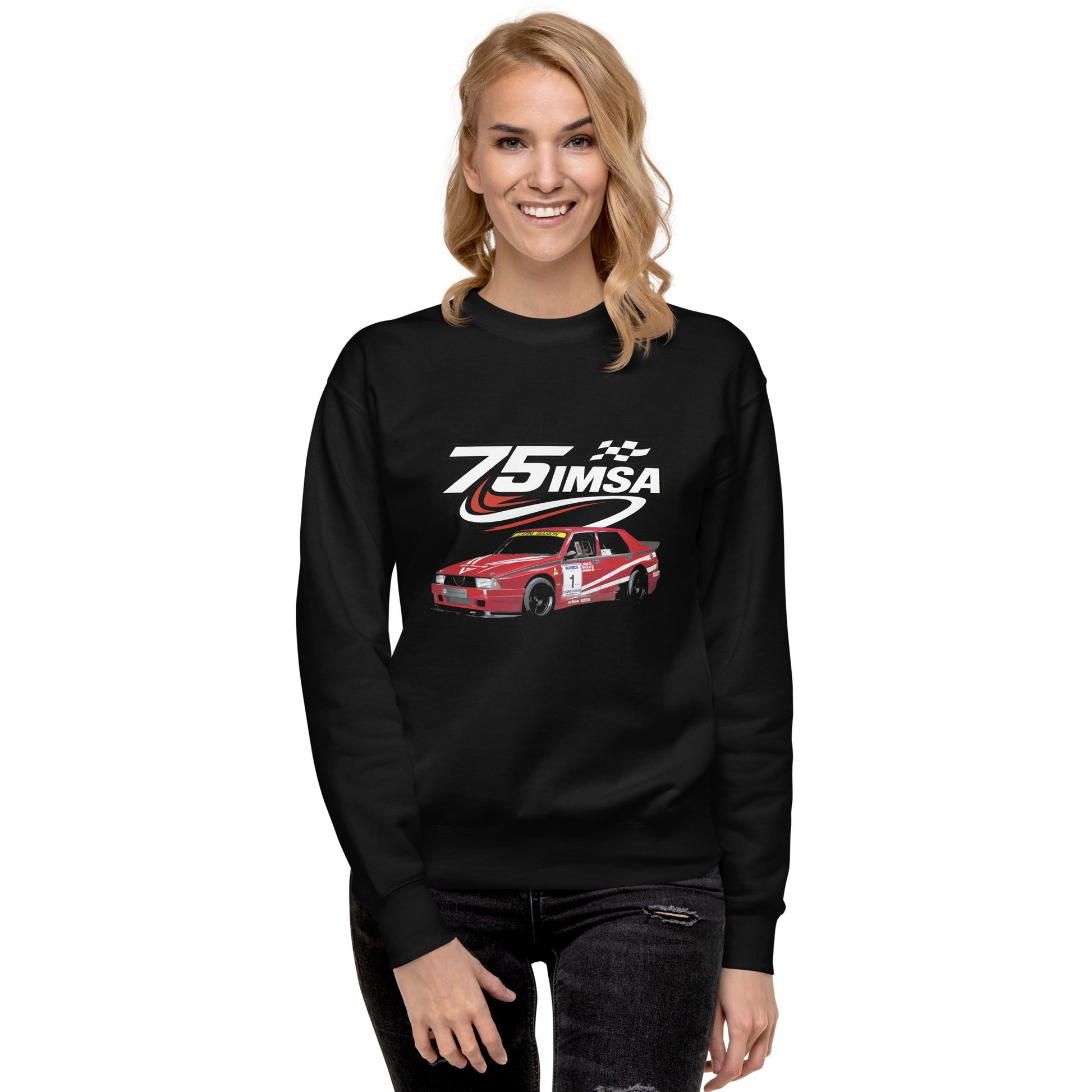Felpa Girocollo Ispirata all’Alfa Romeo 75 IMSA Abbigliamento Stile Motorsport