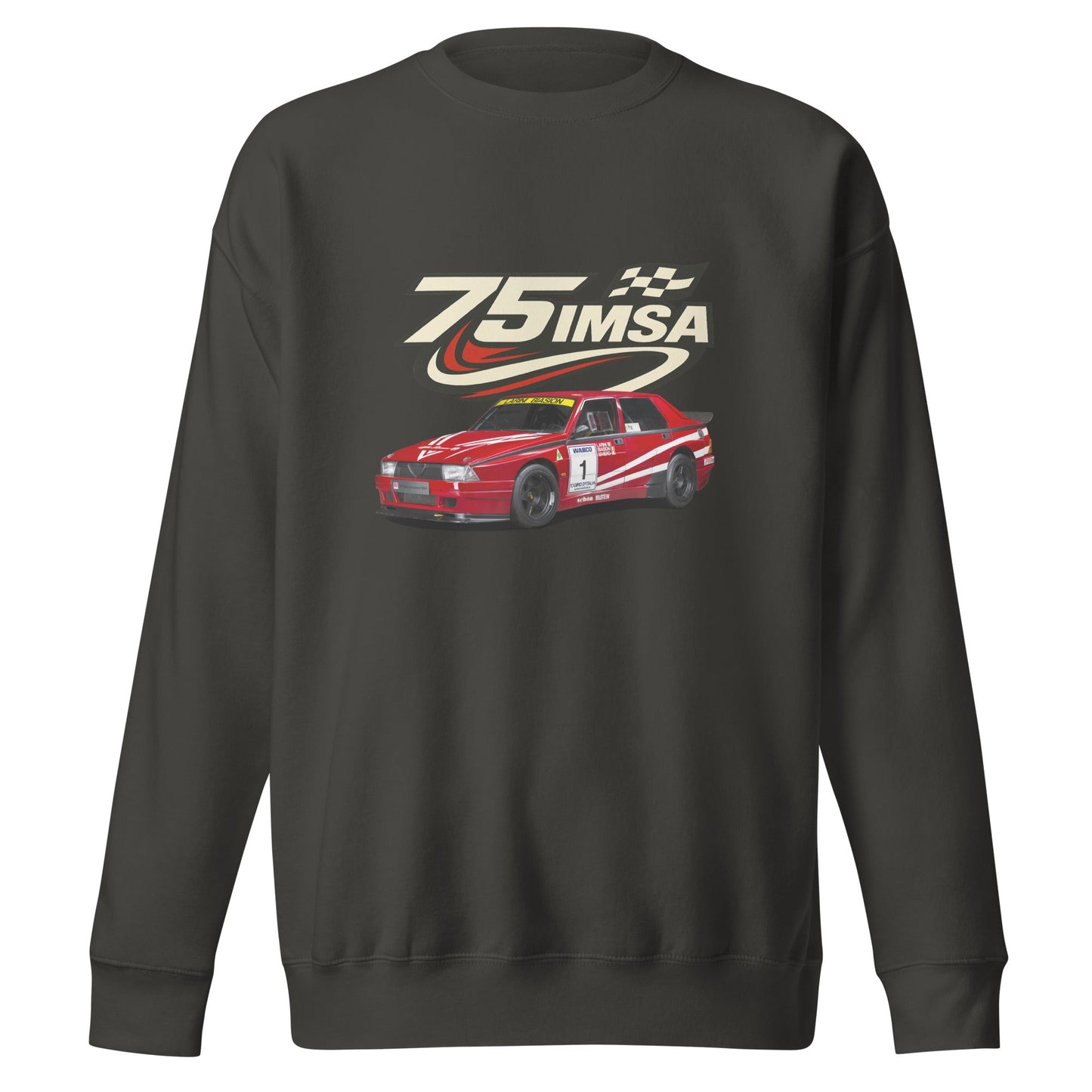 Felpa Girocollo Ispirata all’Alfa Romeo 75 IMSA Abbigliamento Stile Motorsport