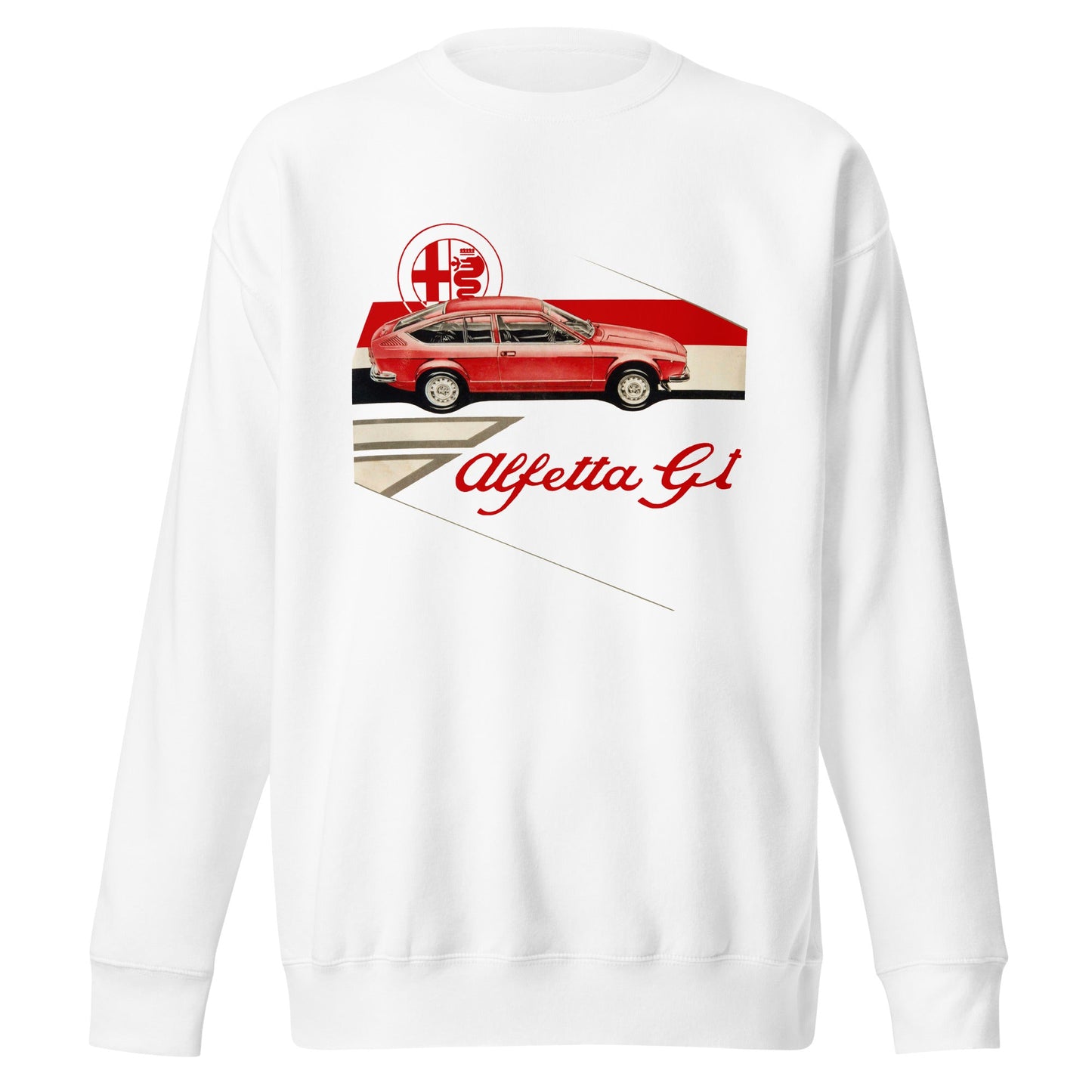 Felpa Girocollo Stile Vintage Alfa Romeo Alfetta GTV Abbigliamento Automobilistico