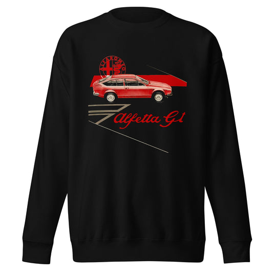 Felpa Girocollo Stile Vintage Alfa Romeo Alfetta GTV Abbigliamento Automobilistico