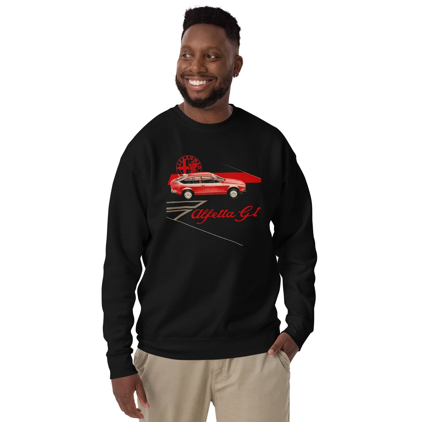 Felpa Girocollo Stile Vintage Alfa Romeo Alfetta GTV Abbigliamento Automobilistico