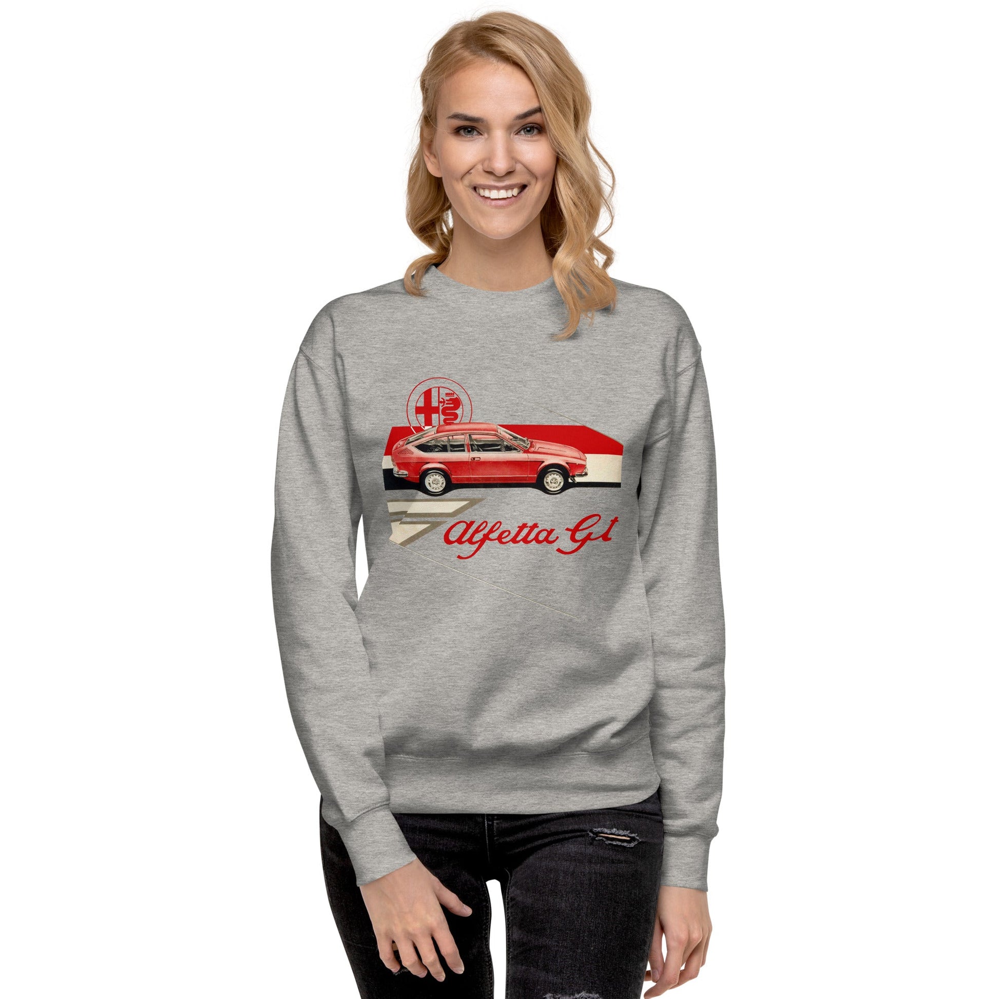 Felpa Girocollo Stile Vintage Alfa Romeo Alfetta GTV Abbigliamento Automobilistico