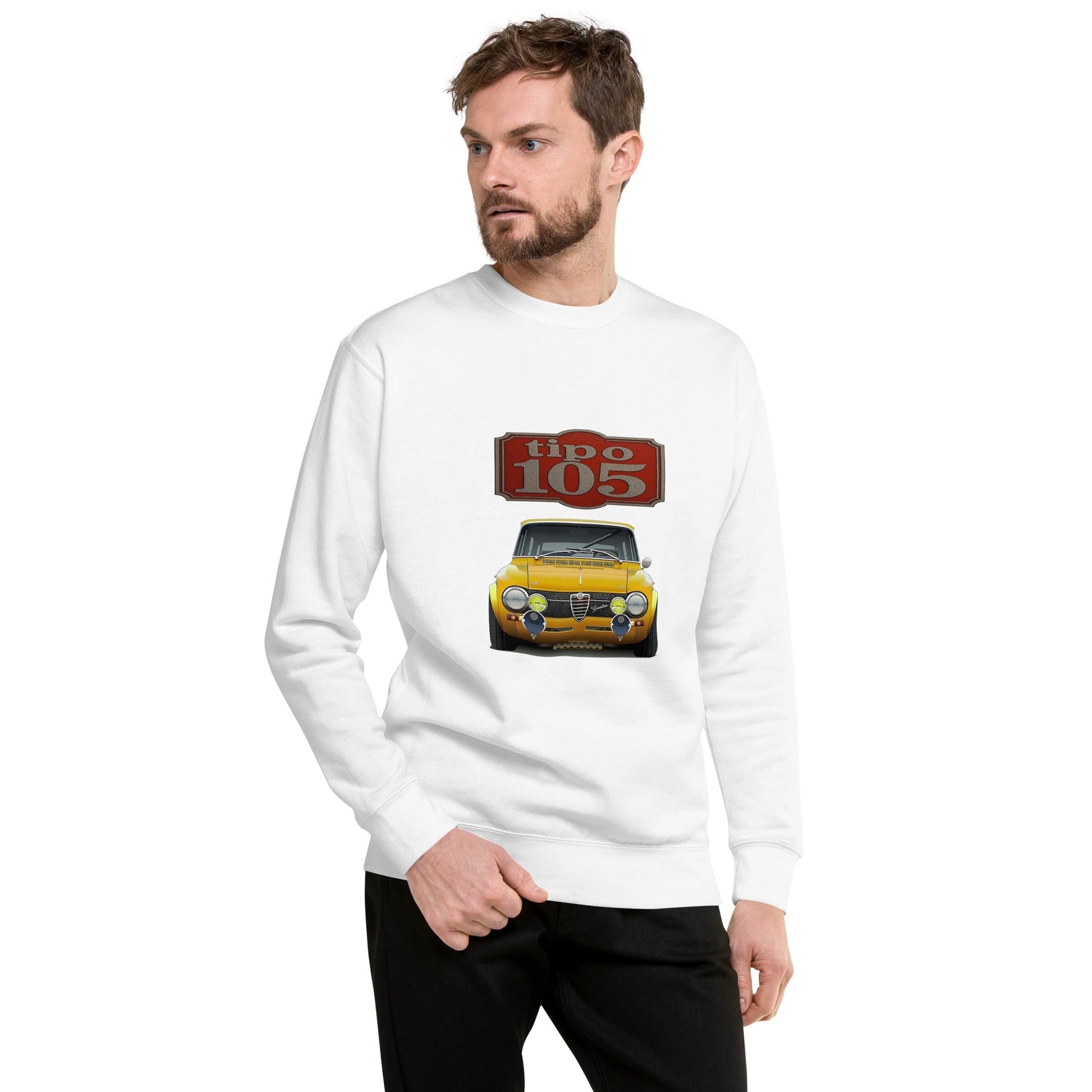 Felpa Girocollo Stile Vintage Alfa Romeo Giulia Tipo 105