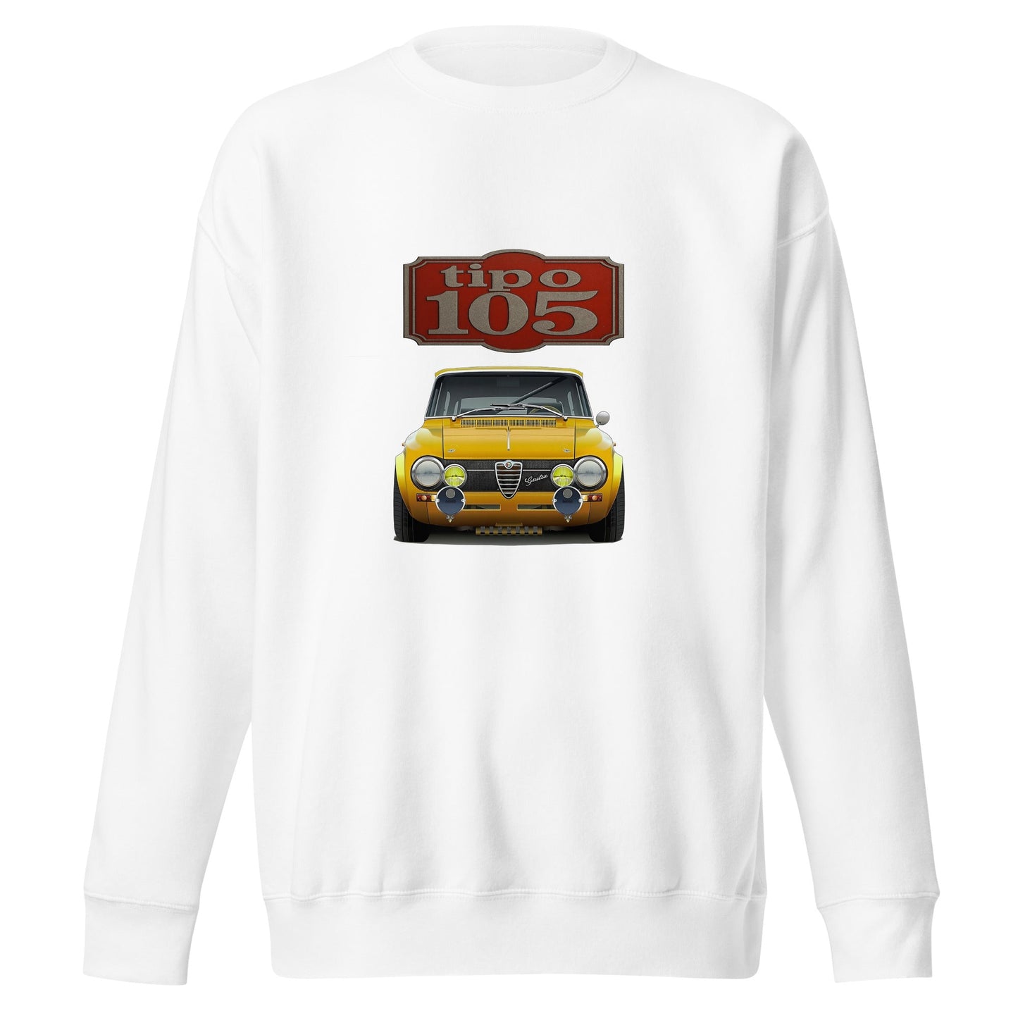 Felpa Girocollo Stile Vintage Alfa Romeo Giulia Tipo 105