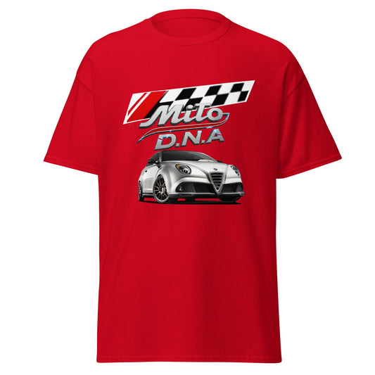 Maglietta Alfa Romeo Mito DNA | T-shirt dedicata ai fan della mitica berlina sportiva