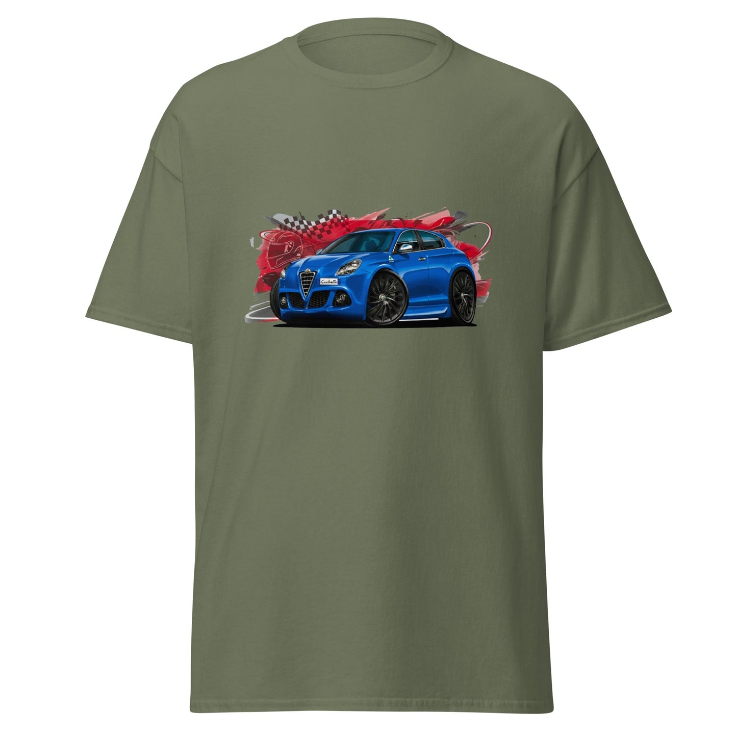 Maglietta T-shirt dedicata ai fan Alfa Romeo Giulietta Blu Misano | Stampa artistica