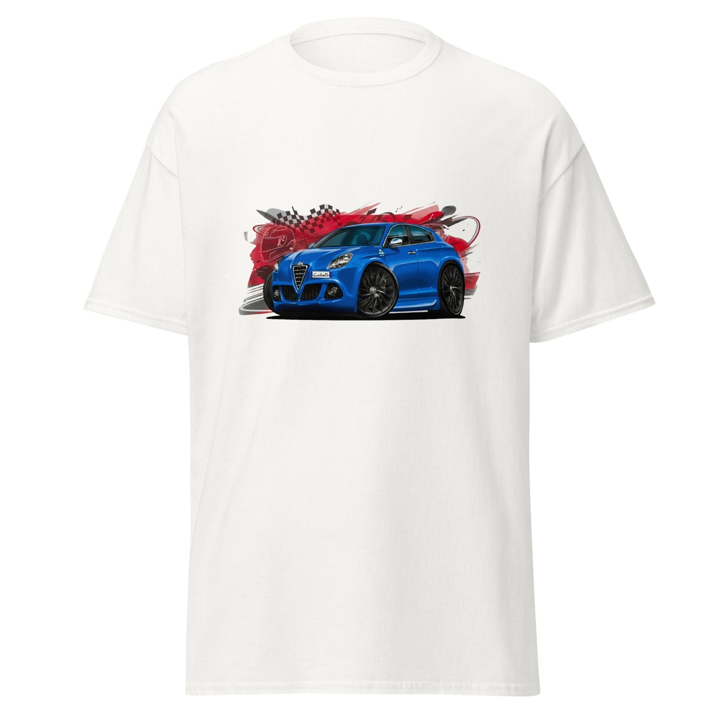Maglietta T-shirt dedicata ai fan Alfa Romeo Giulietta Blu Misano | Stampa artistica