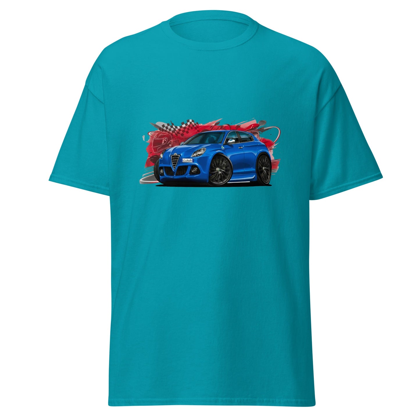 Maglietta T-shirt dedicata ai fan Alfa Romeo Giulietta Blu Misano | Stampa artistica